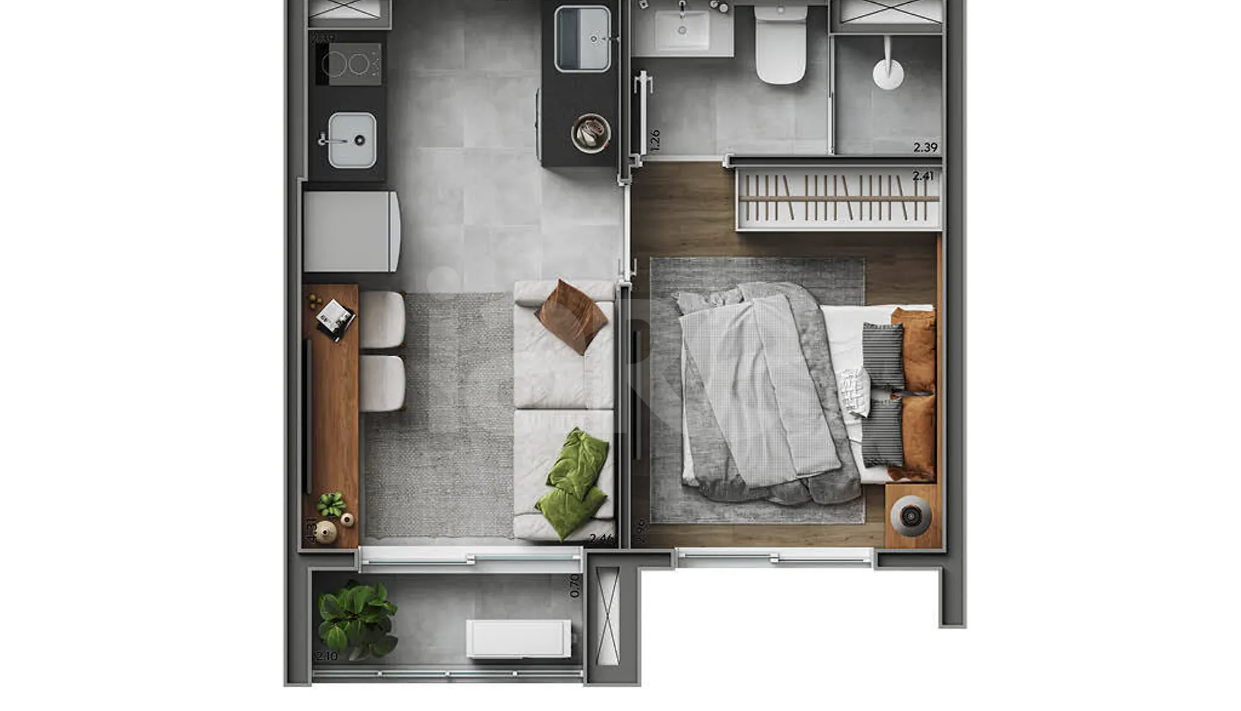 Planta — Apartamento 26,15 m²