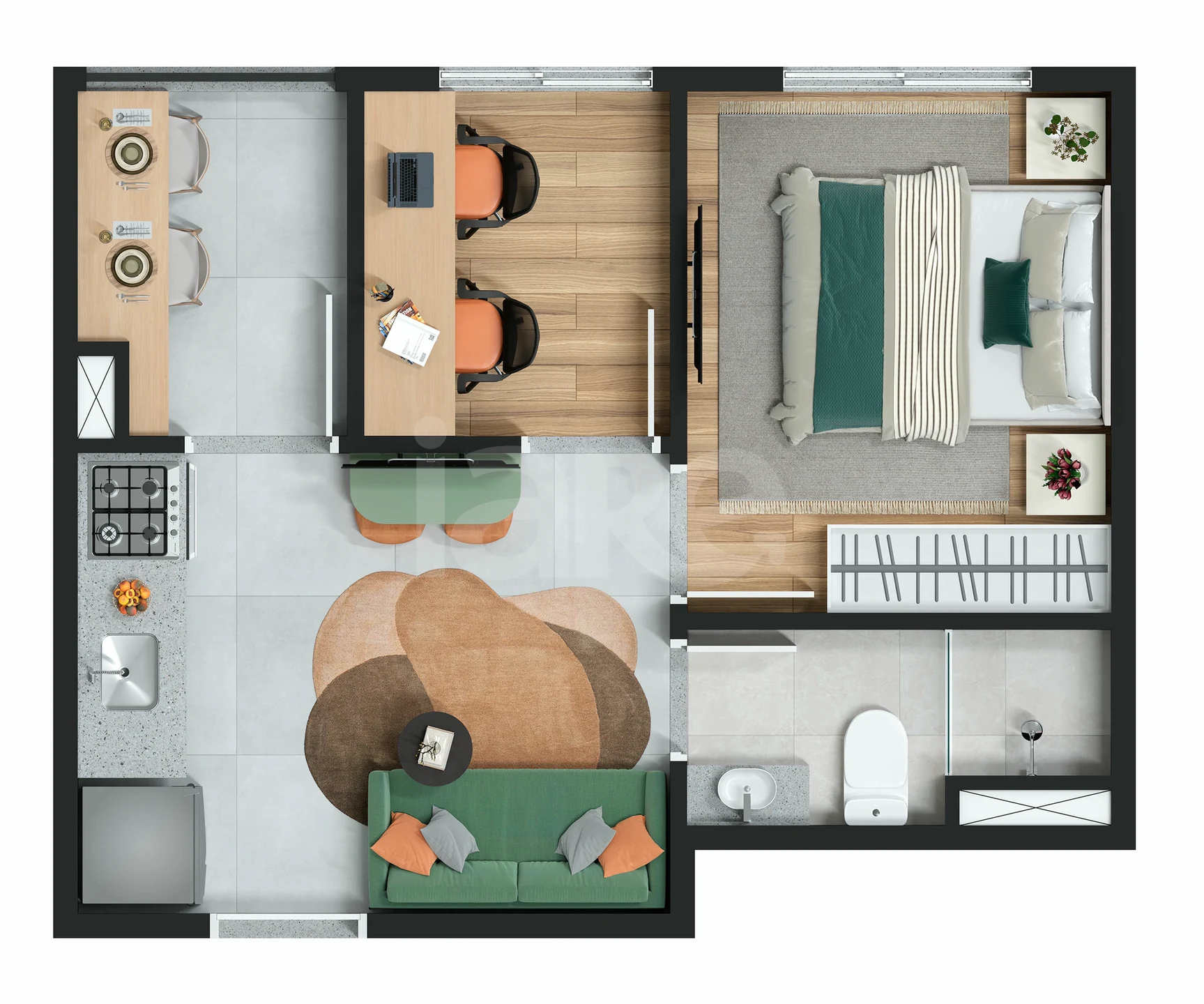 Planta — Apartamento 28,16 m²