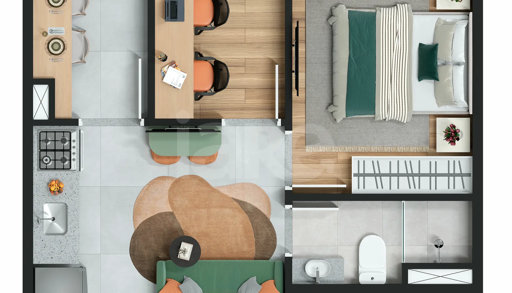 Planta — Apartamento 28,16 m²