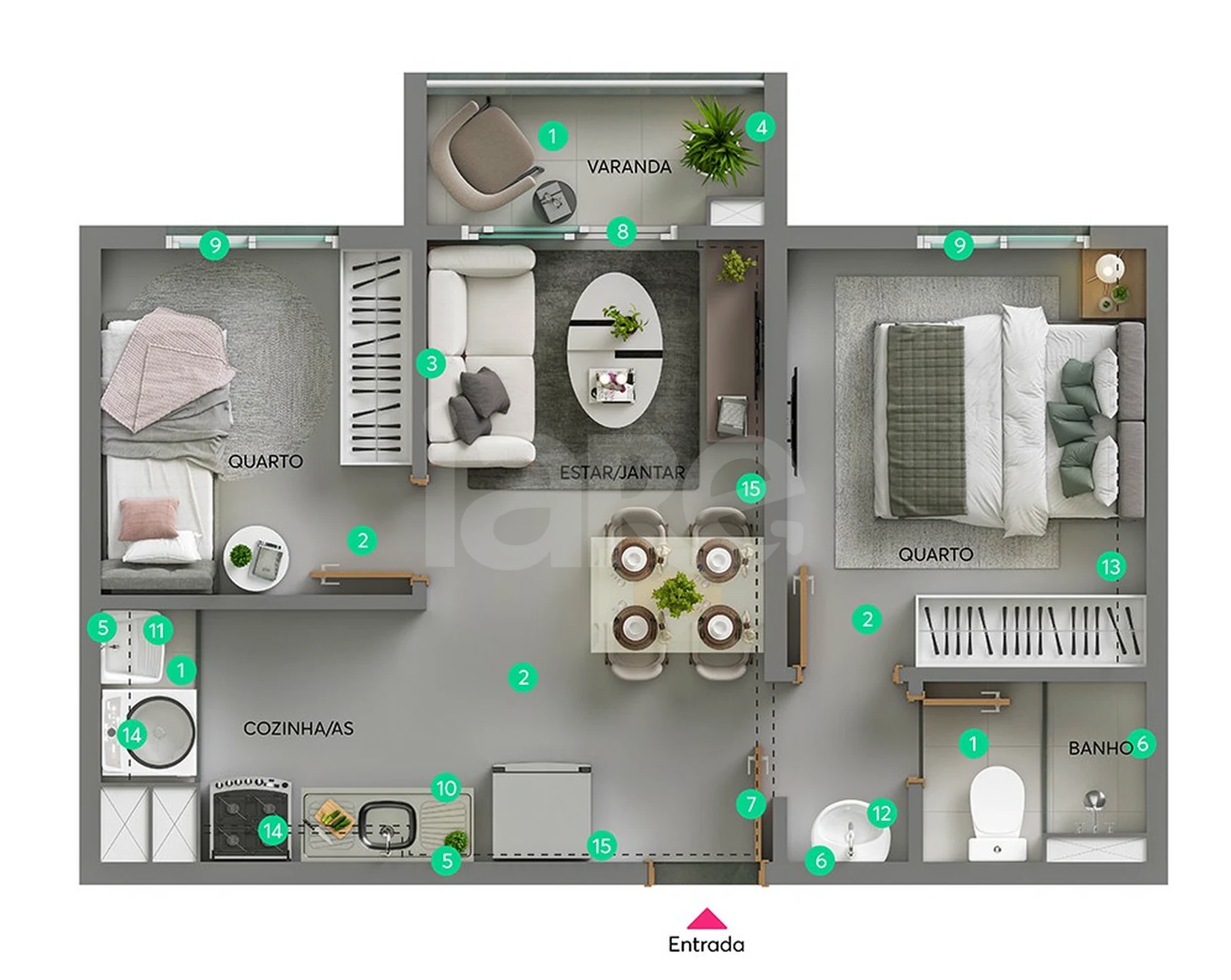 Planta — Apartamento 36,18 m²