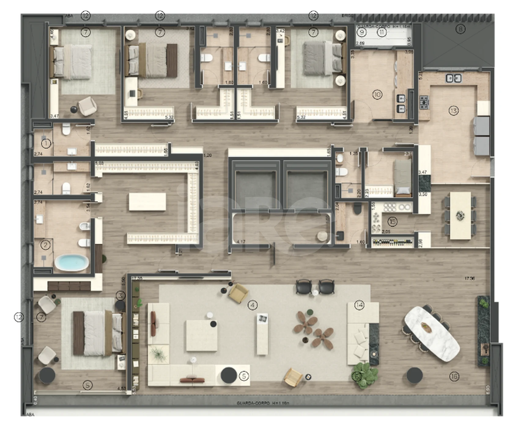 Planta — Apartamento 400,17 m²