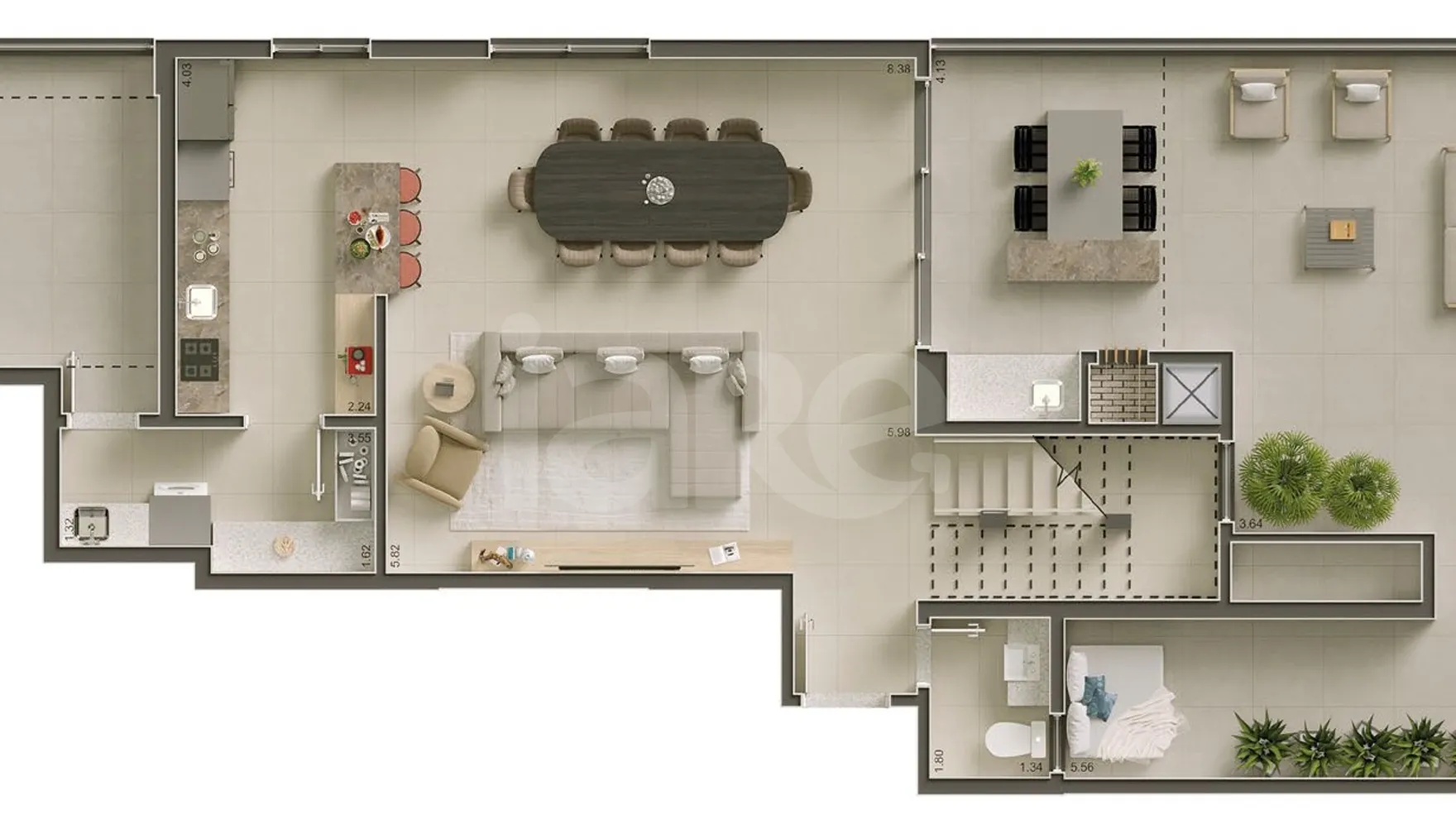 Planta — Apartamento 135,55 m²