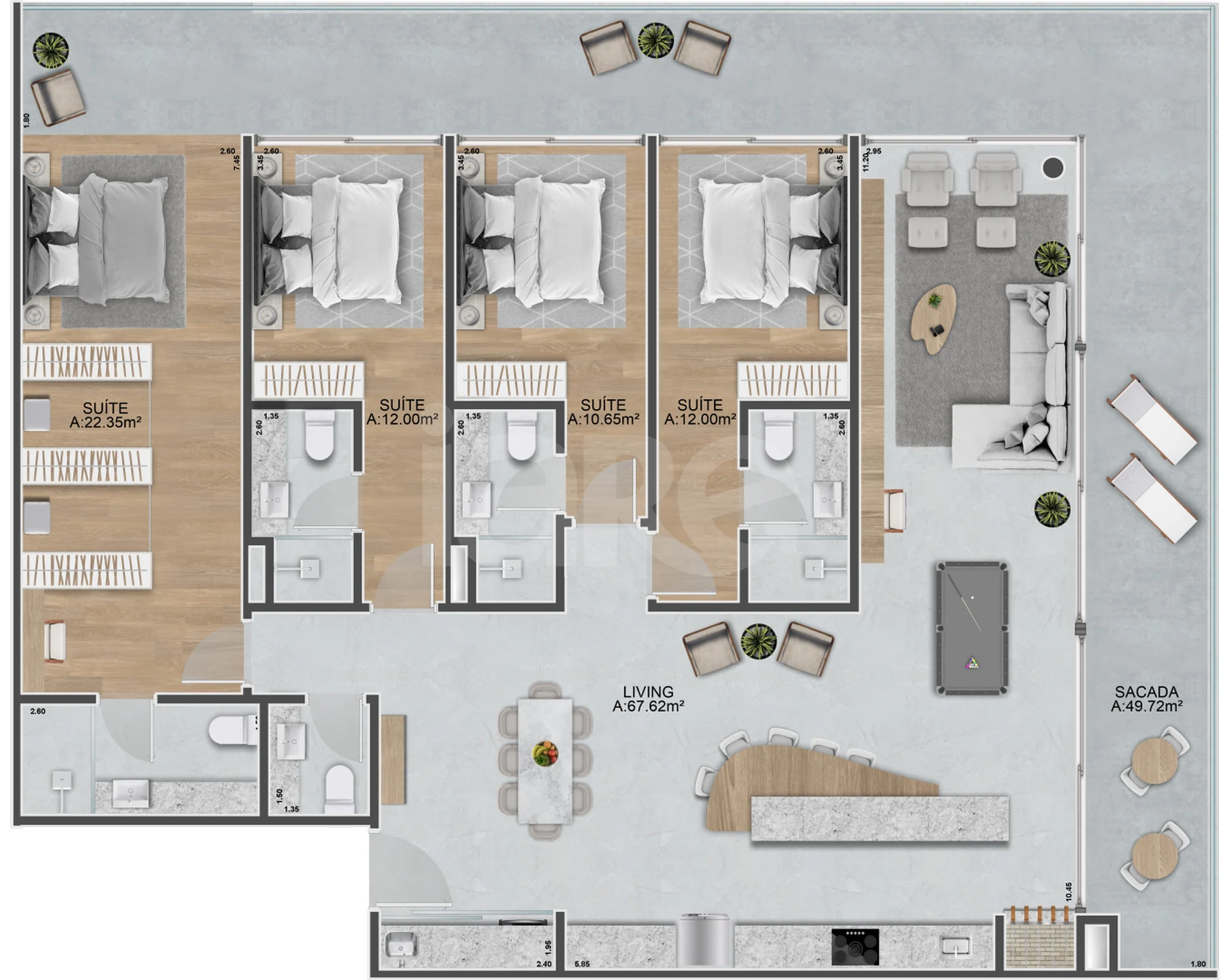 Planta — Apartamento 226,01 m²