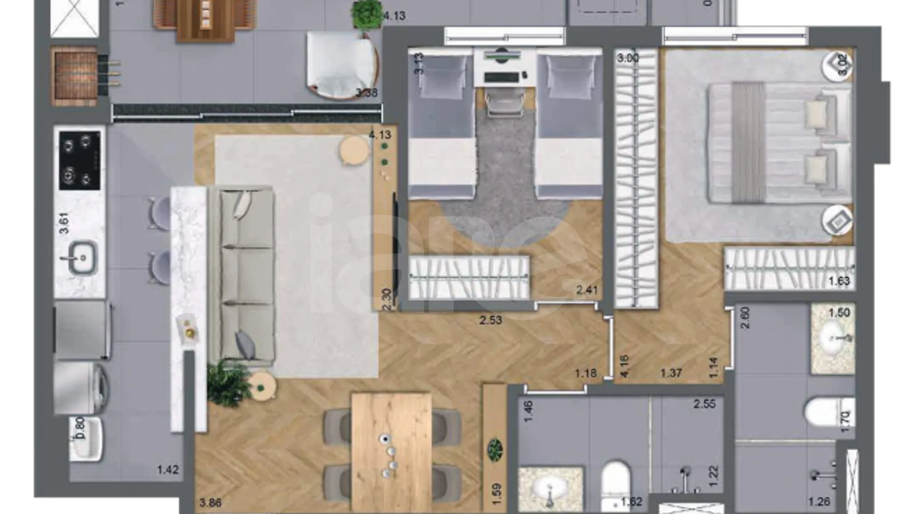 Planta — Apartamento 68,26 m²