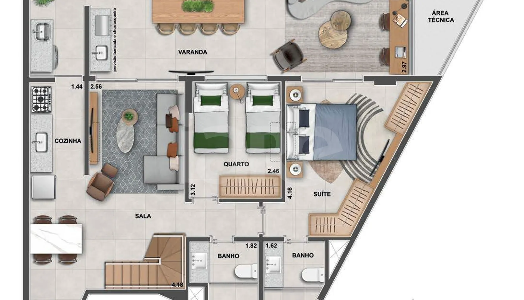 Planta — Cobertura Duplex 200,4 m²
