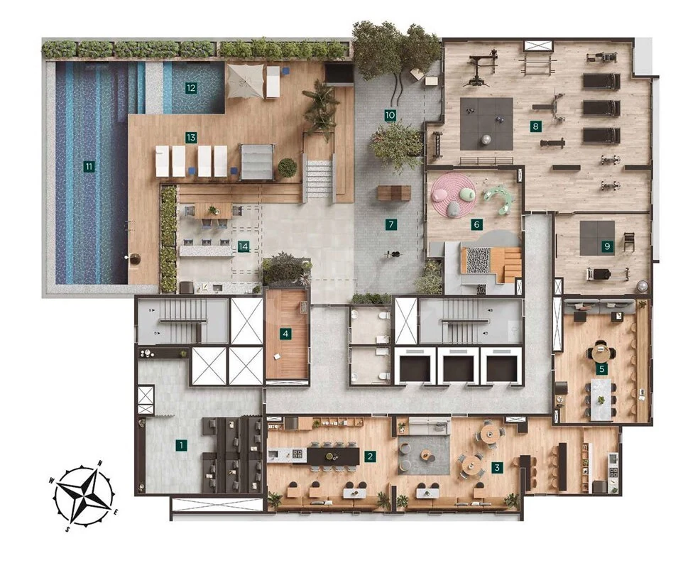 Planta — Pavimento lazer
