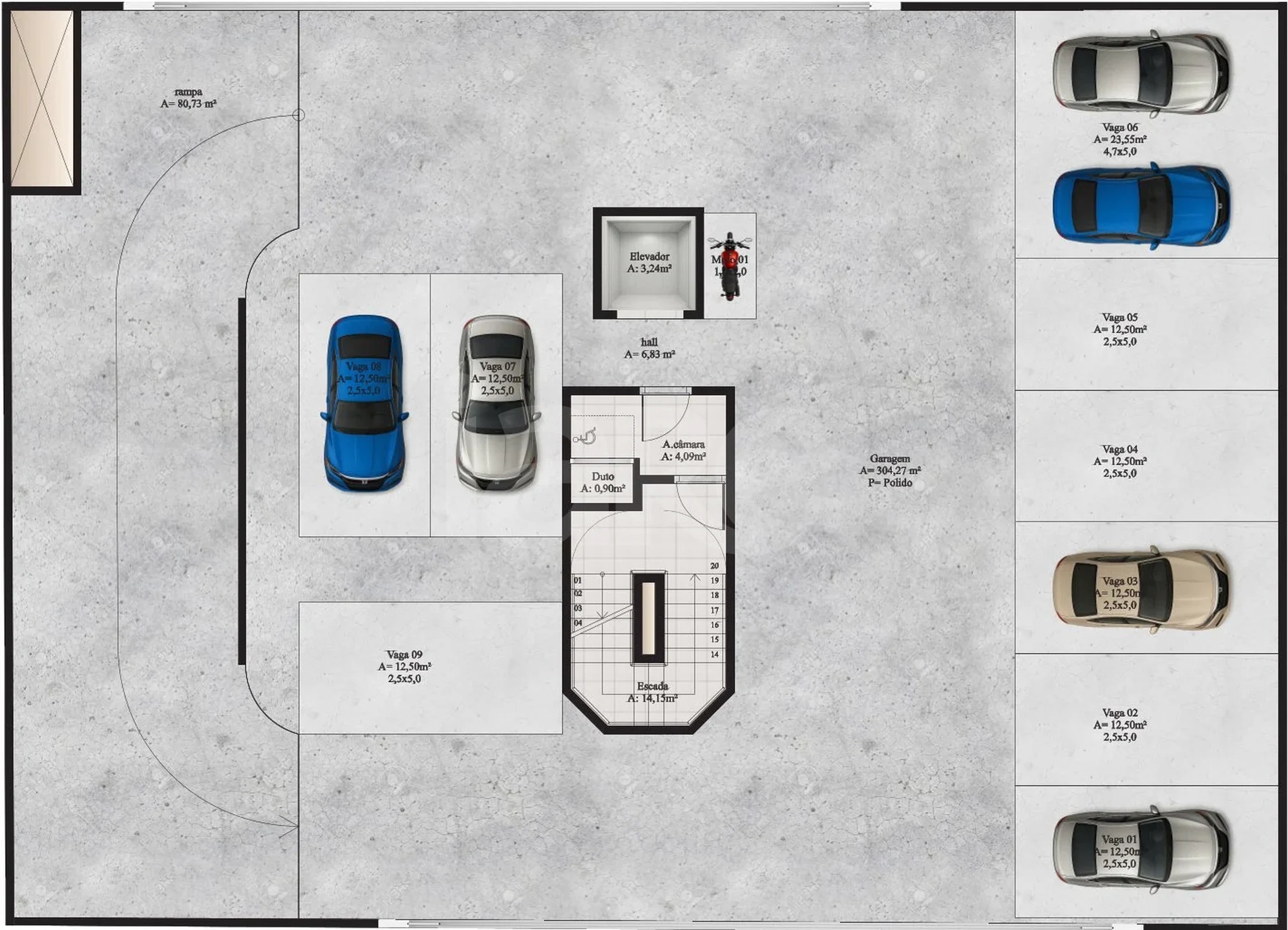 Planta — Pavimento garagem 01