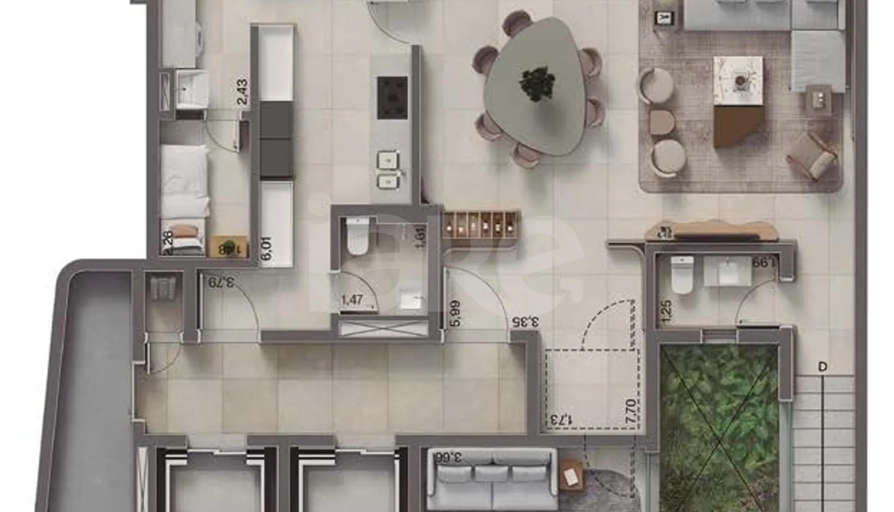 Planta — Cobertura Duplex 323,18 m²
