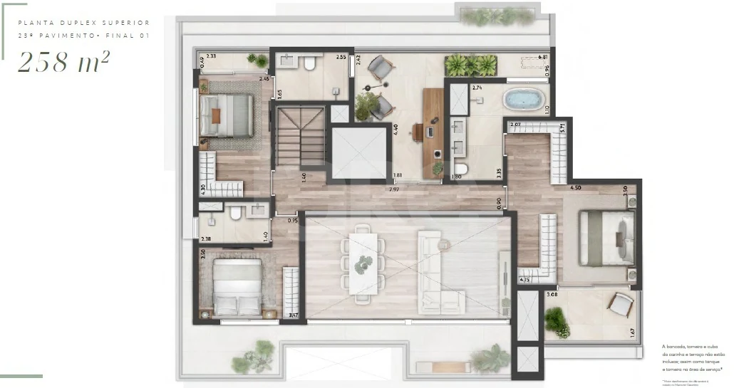 Planta — Cobertura Duplex 255,91 m²
