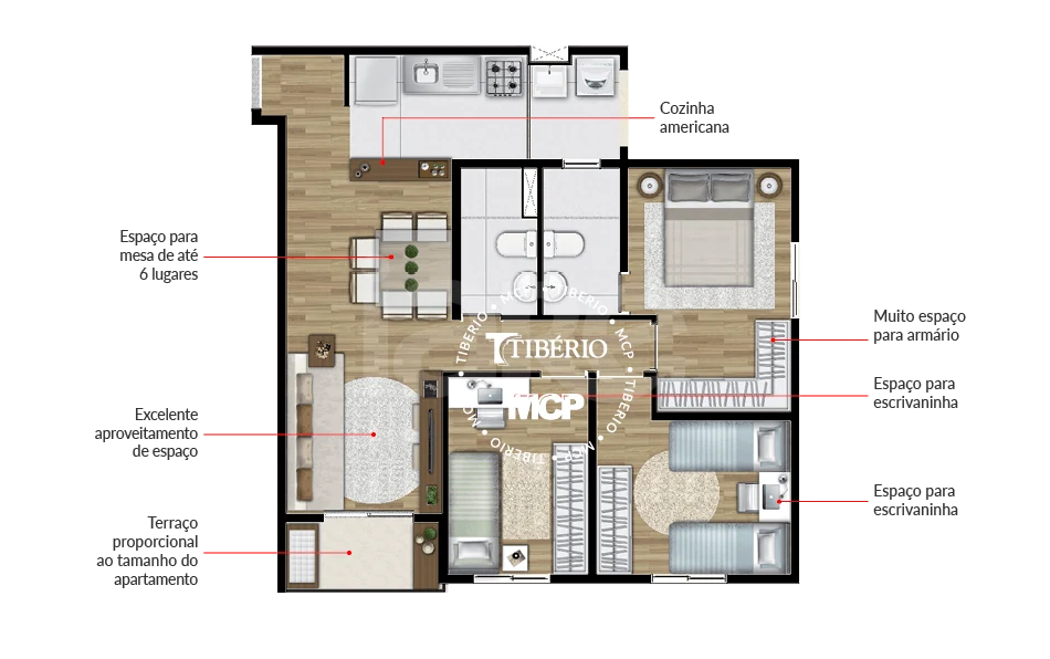 Planta — Apartamento 65,01 m²