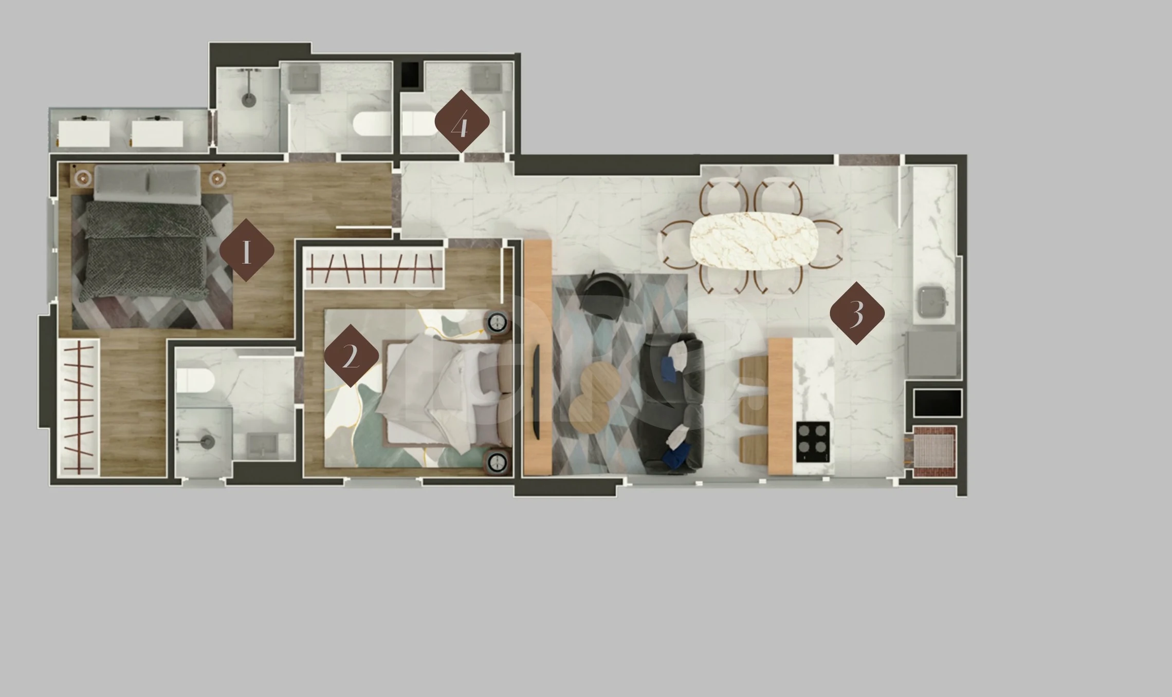 Planta — Apartamento 71,35 m²