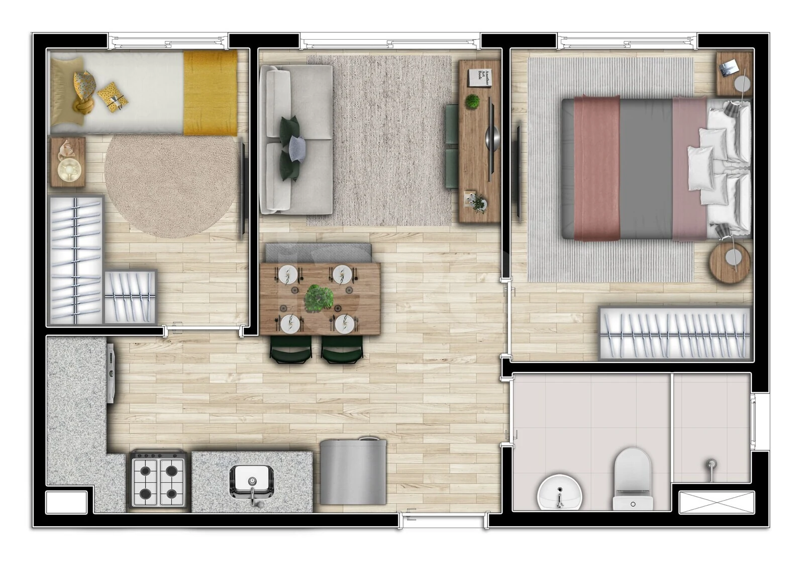 Planta — Apartamento 32,57 m²