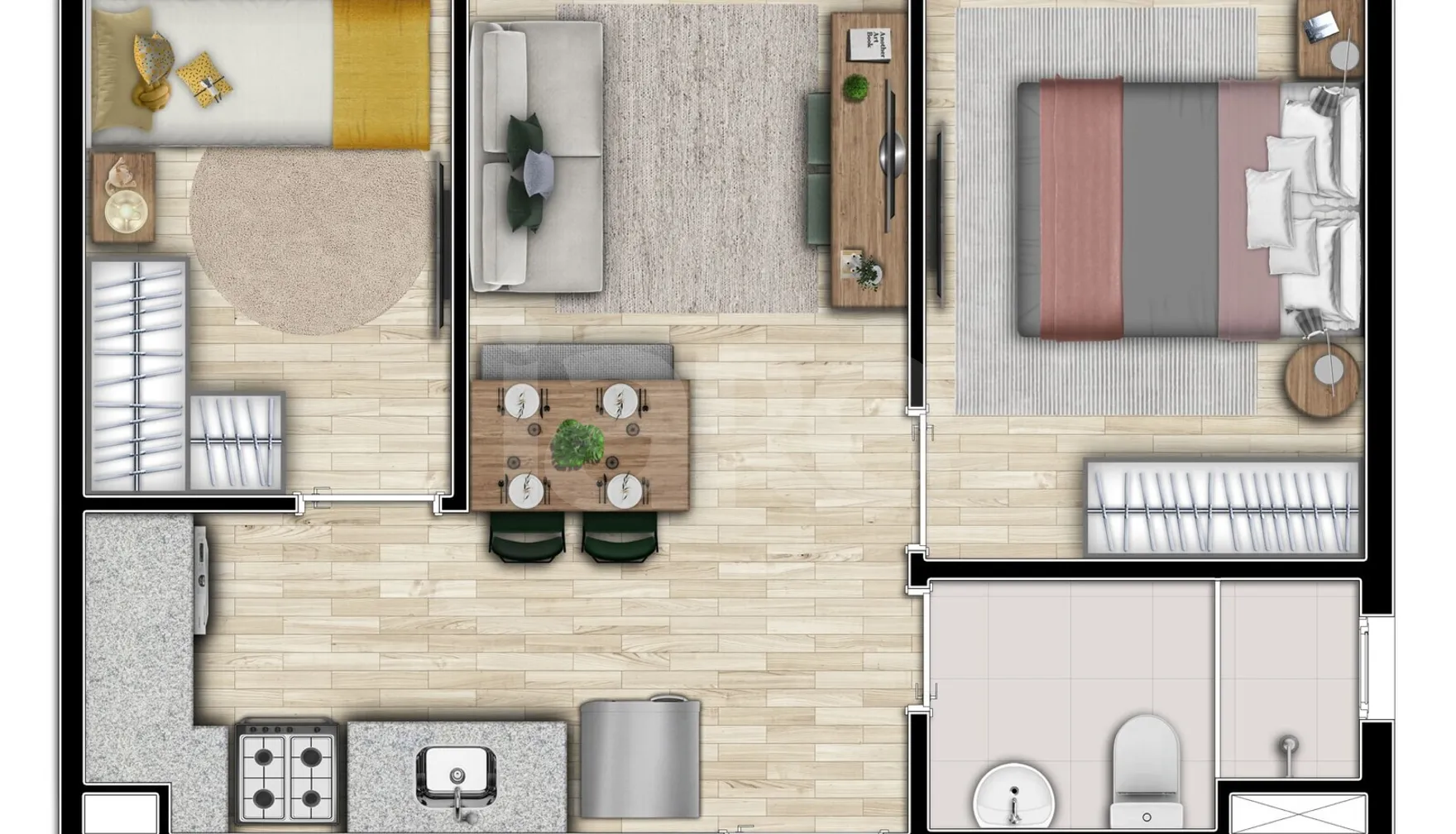 Planta — Apartamento 32,57 m²