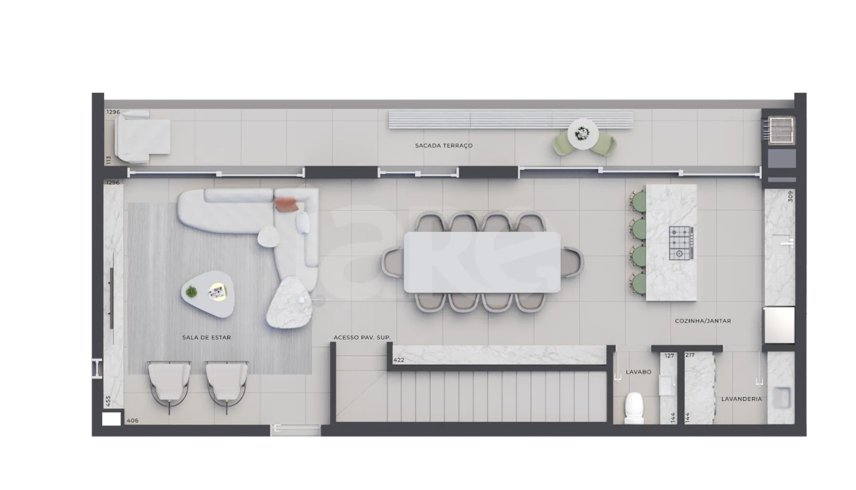 Planta — Cobertura Duplex 183,09 m²