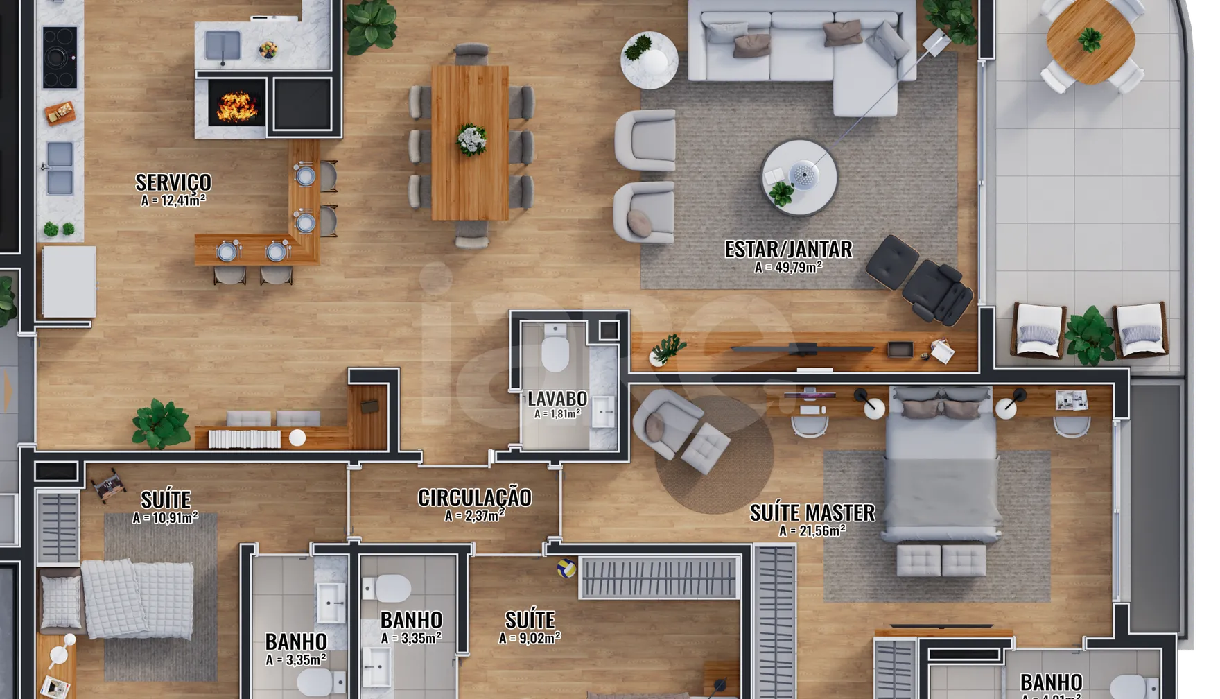Planta — Apartamento 171,49 m²