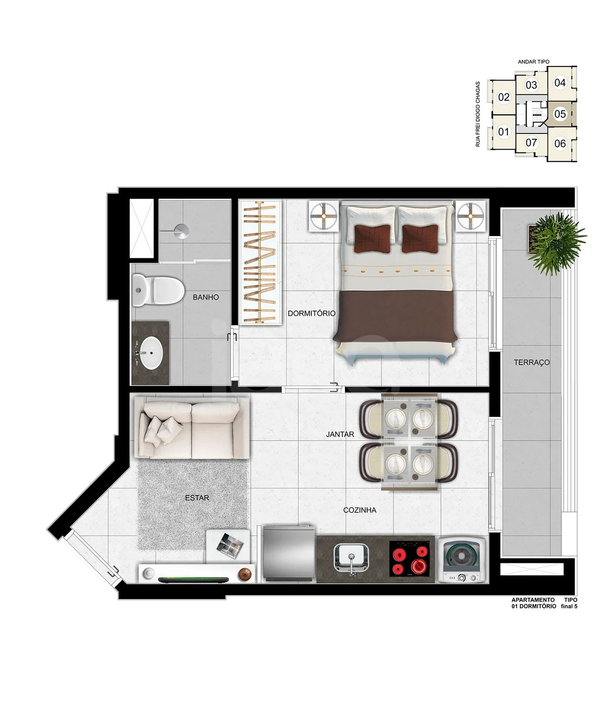 Planta — Apartamento 29,5 m²