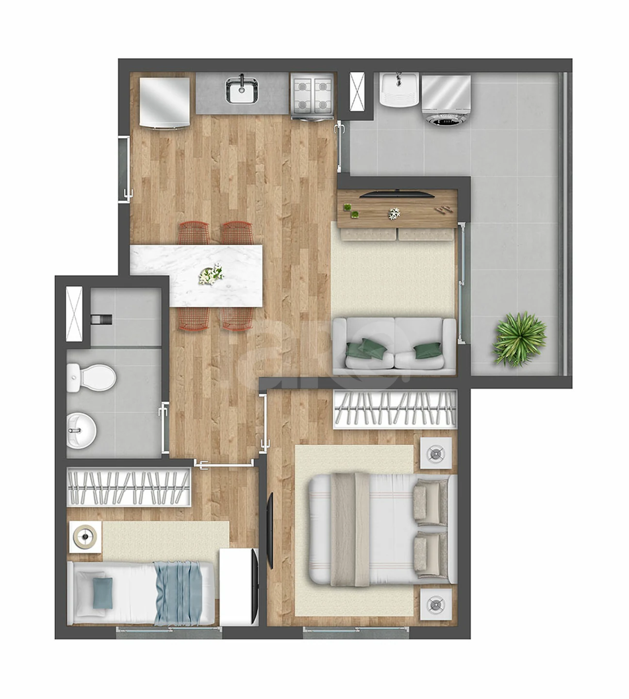 Planta — Apartamento 41,64 m²