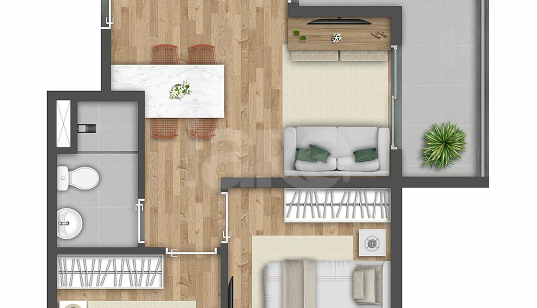 Planta — Apartamento 41,64 m²