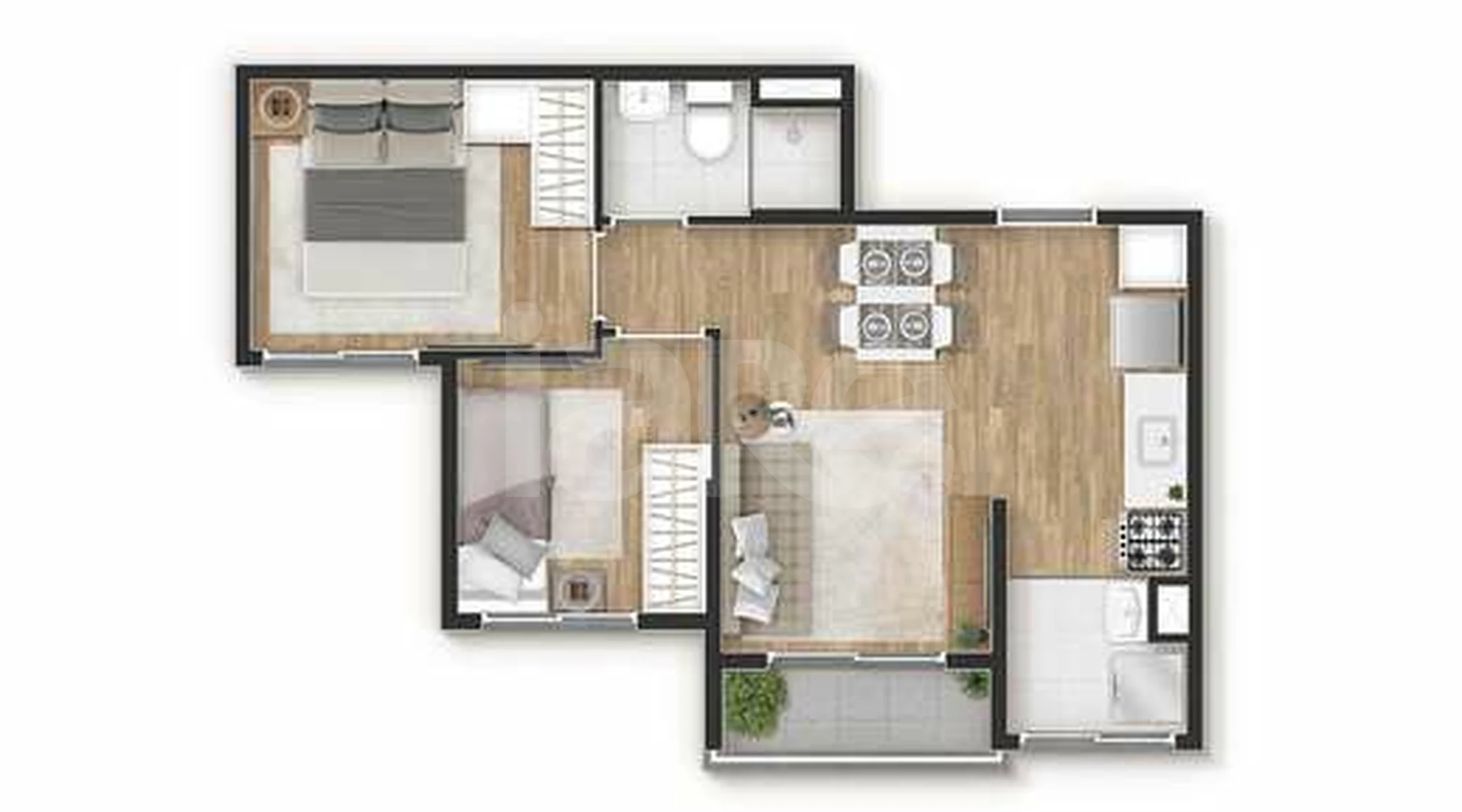 Planta — Apartamento 39,91 m²