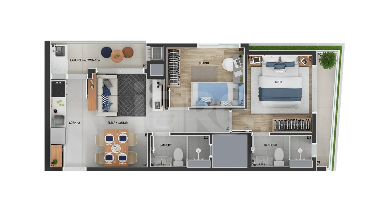 Planta — Apartamento 49,58 m²