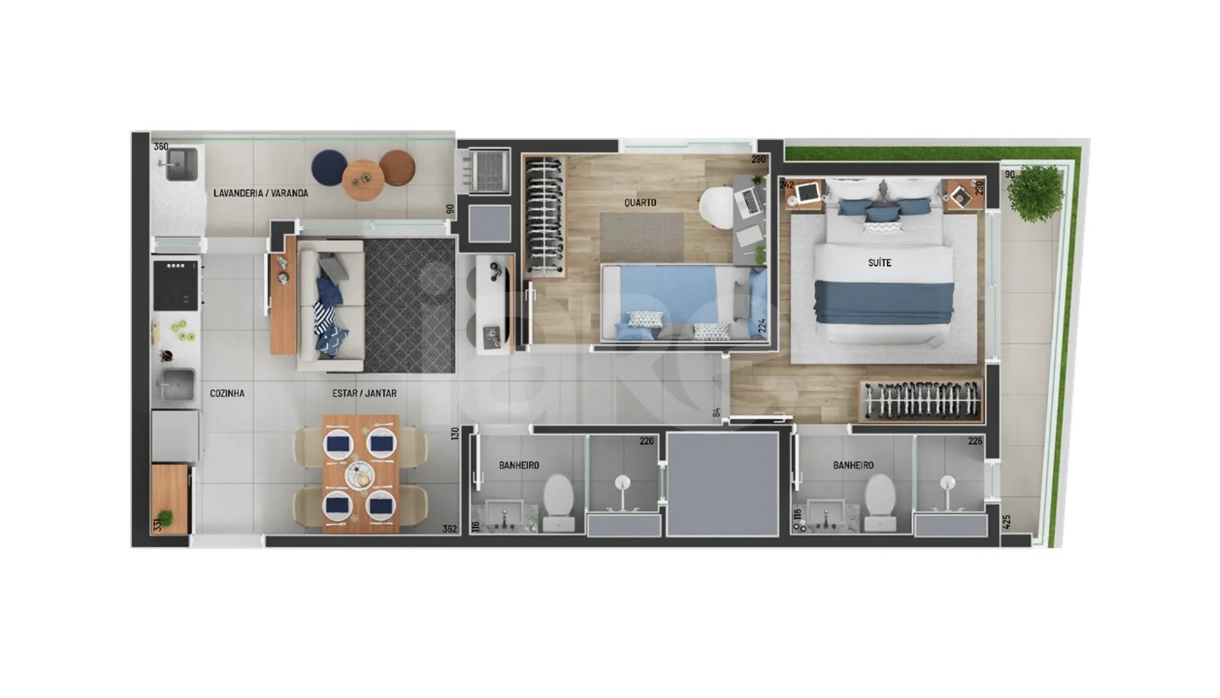 Planta — Apartamento 49,58 m²