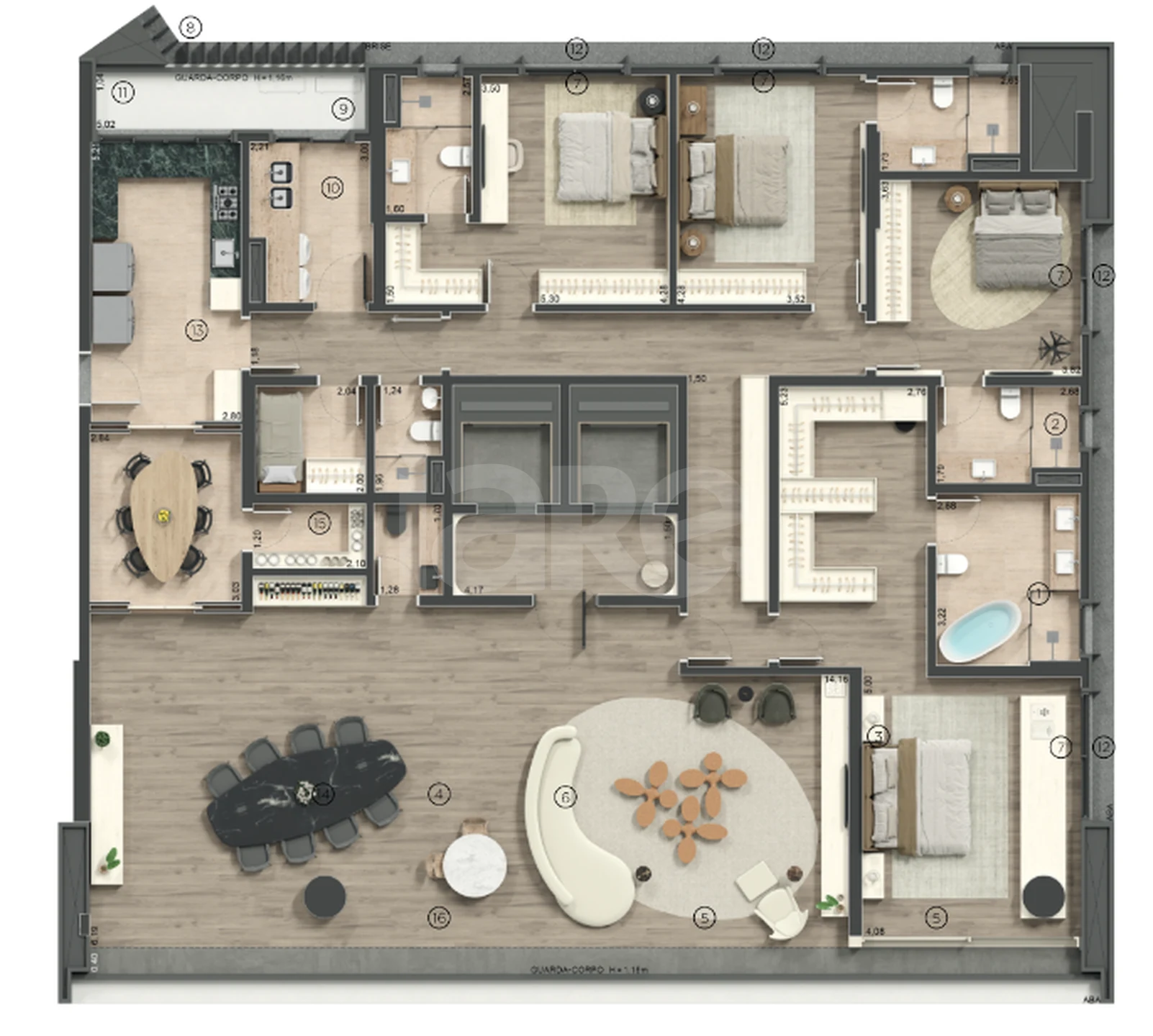 Planta — Apartamento 314,59 m²