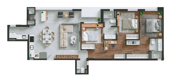 Planta — Apartamento 105,8 m²