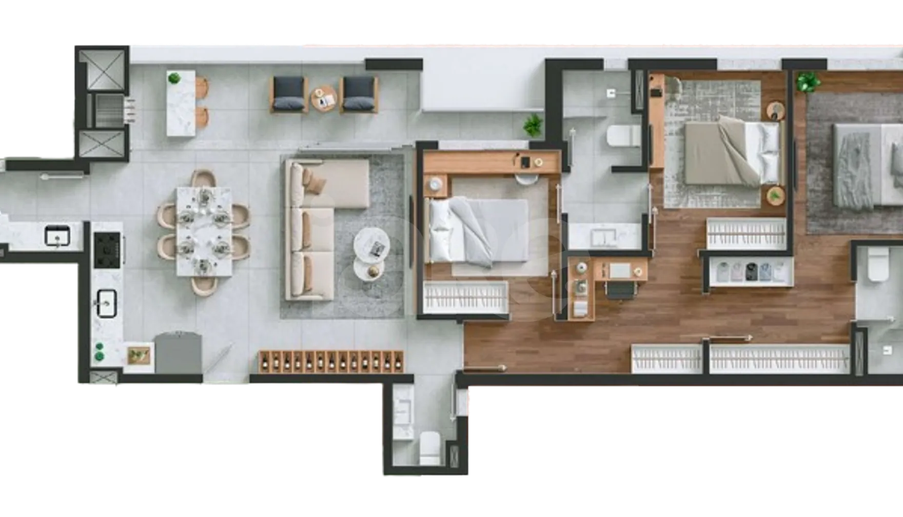 Planta — Apartamento 105,8 m²