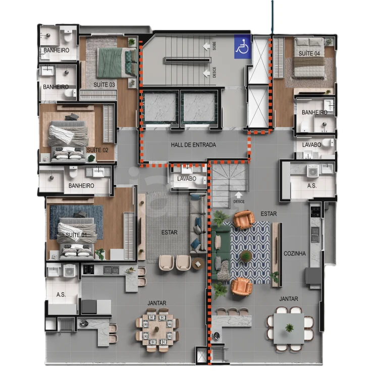 Planta — Pavimento 7
