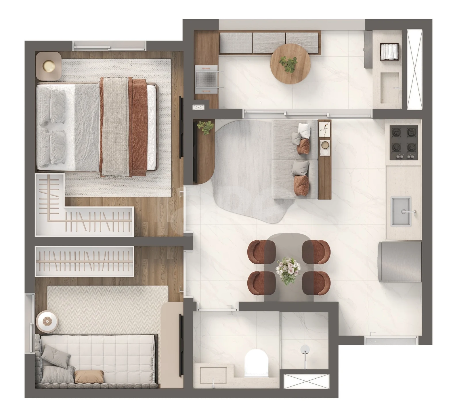 Planta — Apartamento 35,48 m²