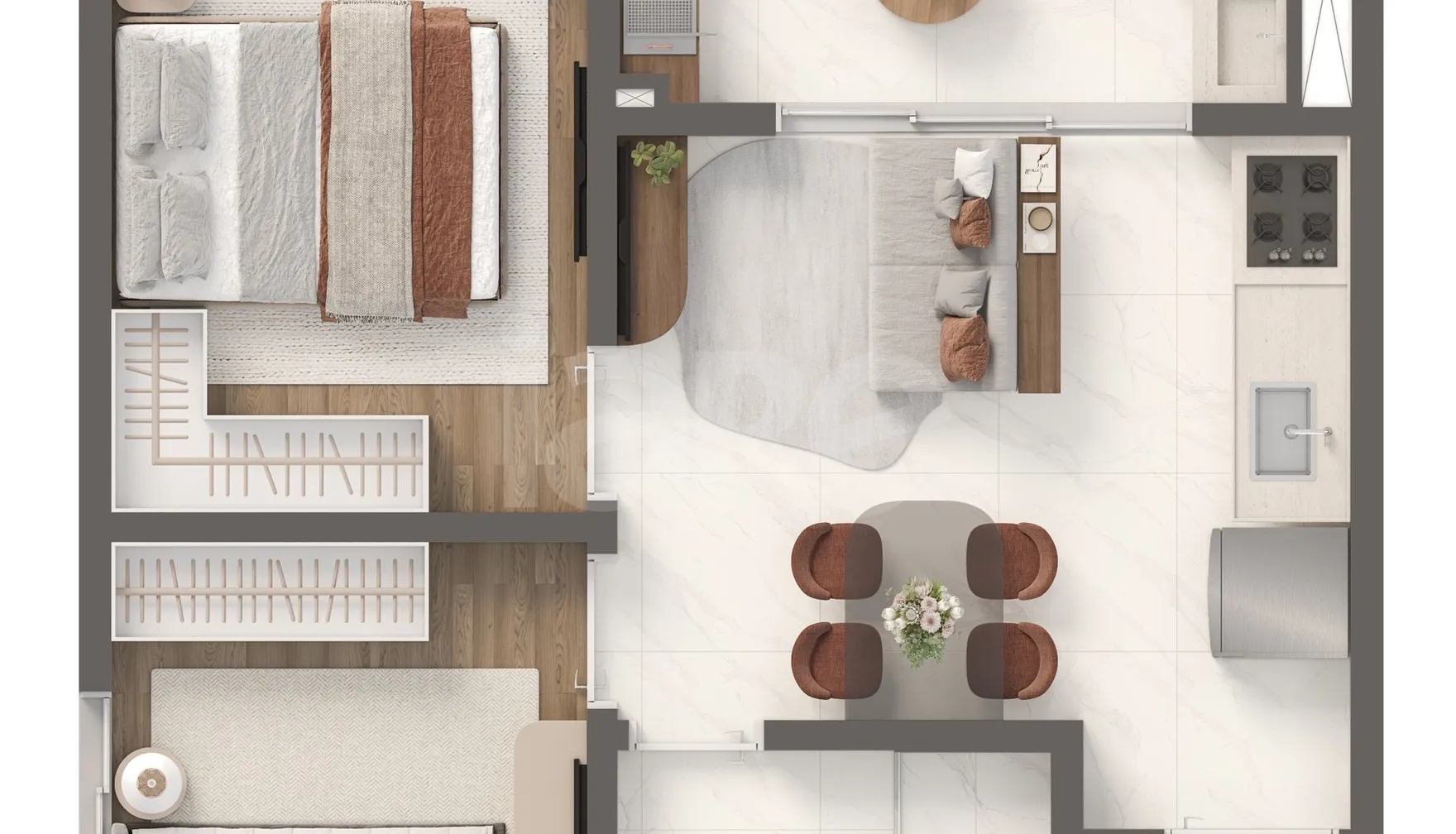 Planta — Apartamento 35,48 m²