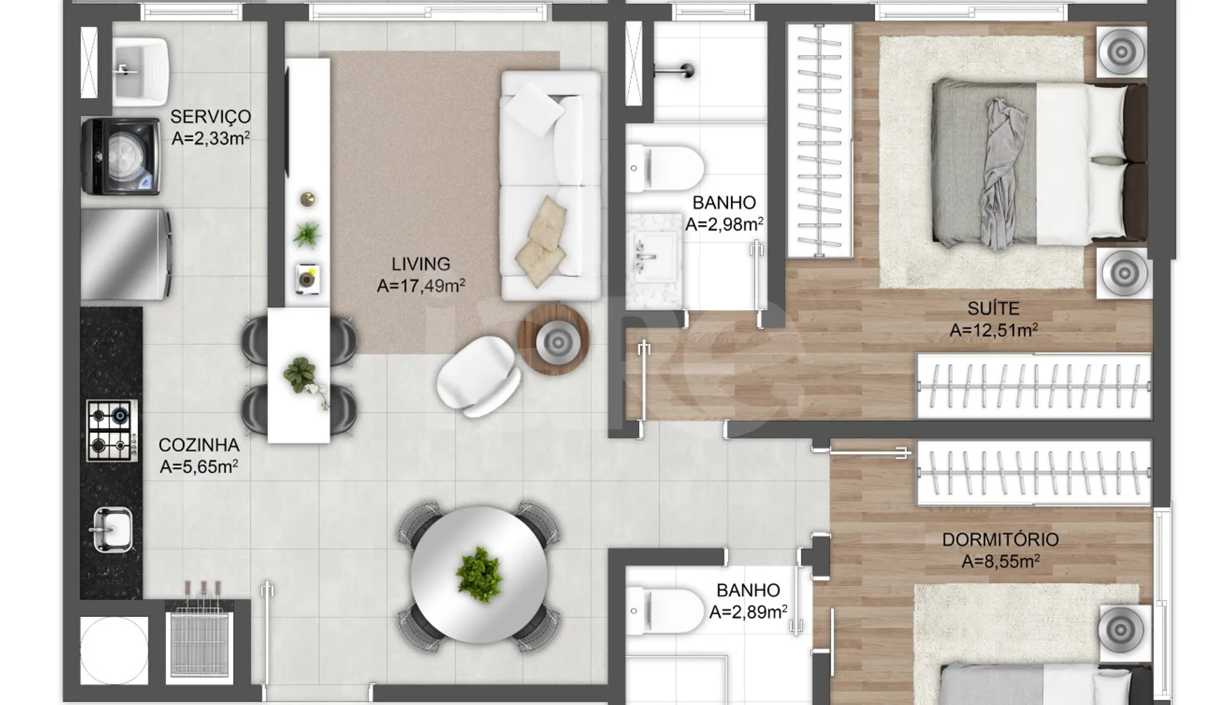 Planta — Apartamento 66,06 m²