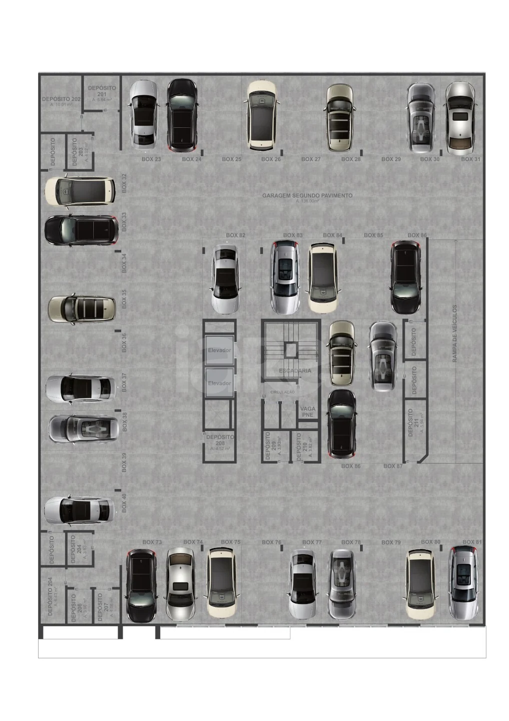 Planta — Pavimento garagem 1