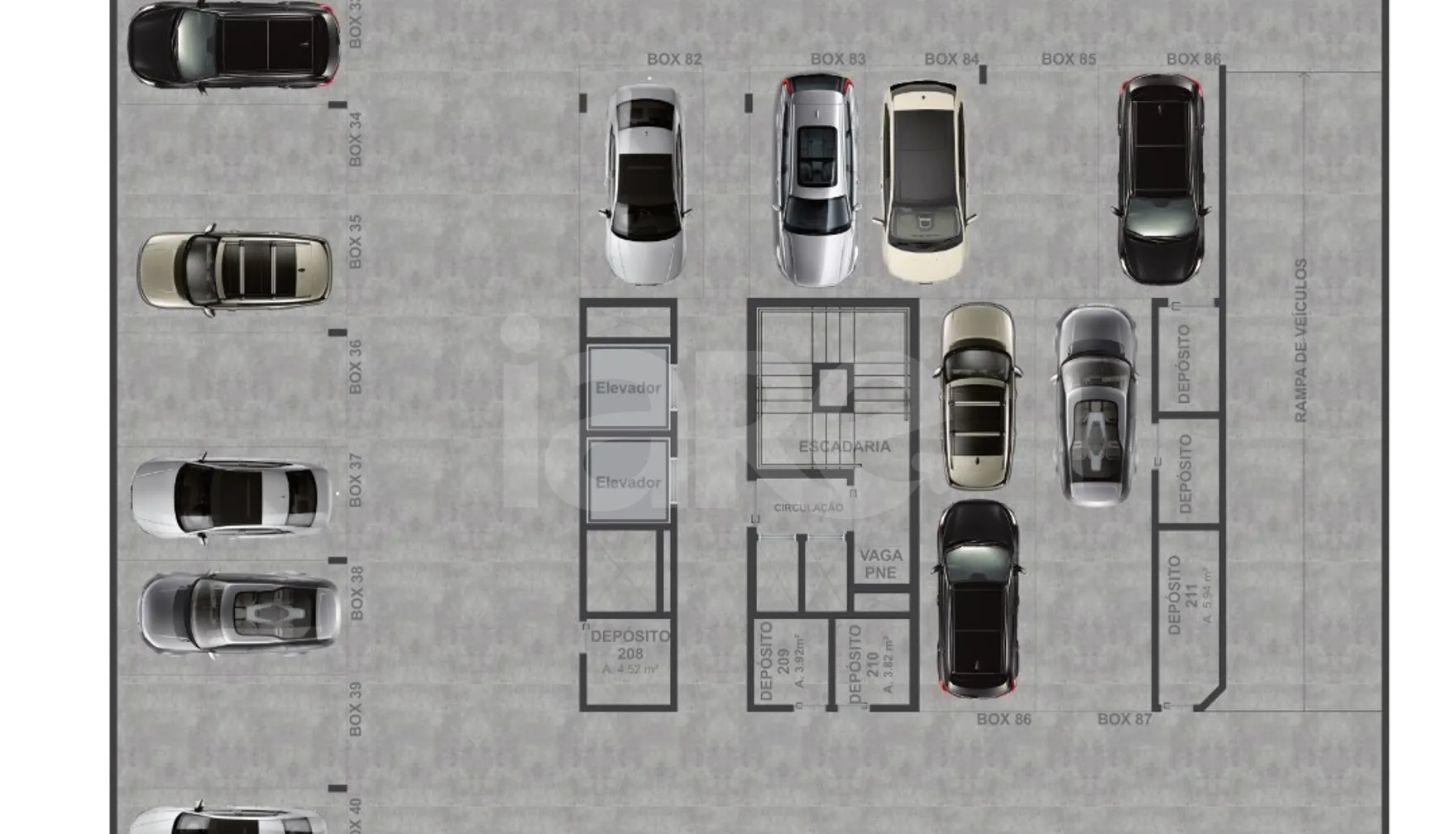 Planta — Pavimento garagem 1