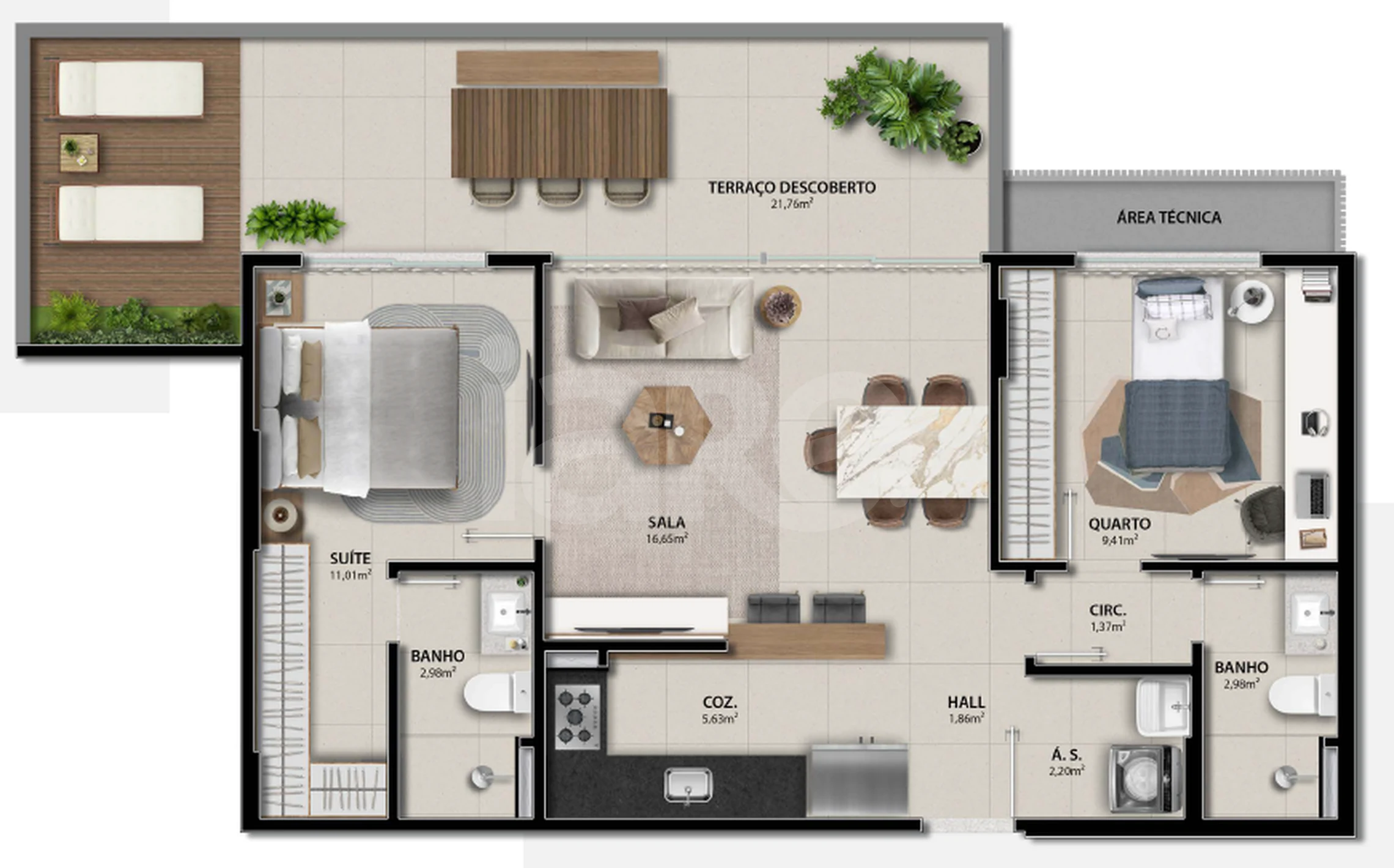 Planta — Garden 85,45 m²