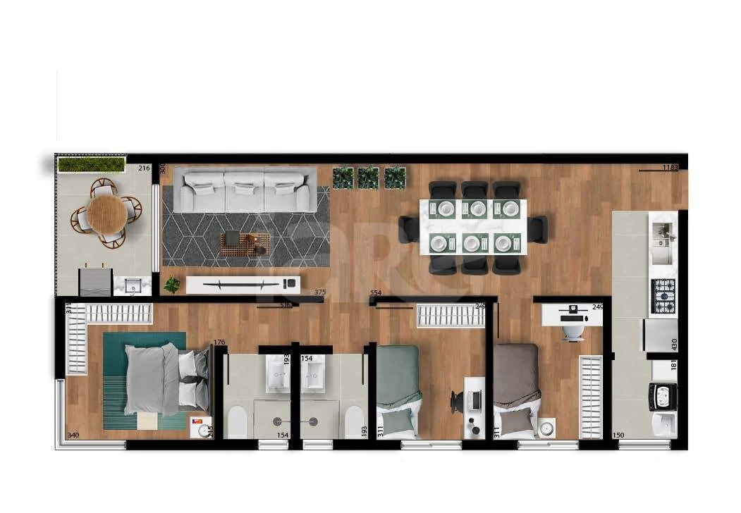Planta — Garden 98,99 m²