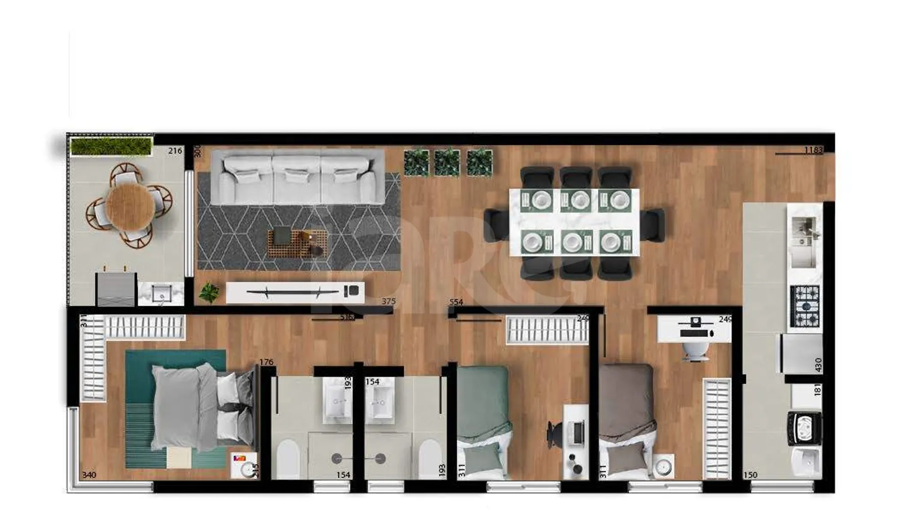 Planta — Garden 98,99 m²