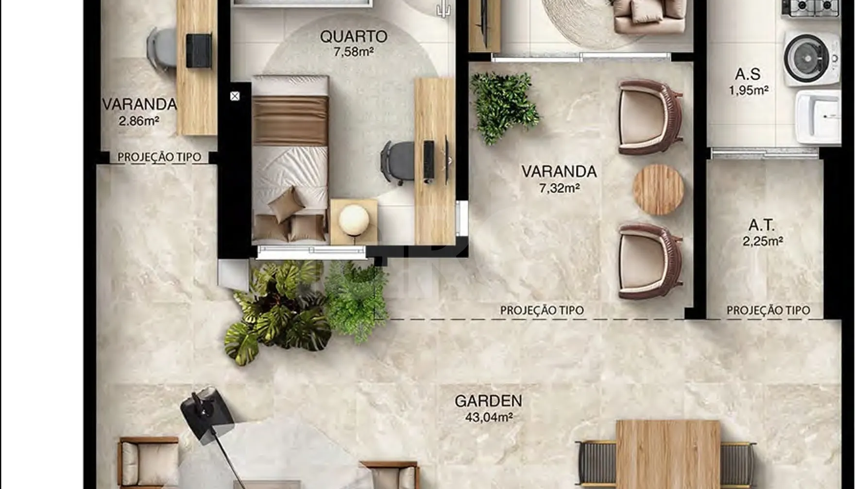 Planta — Garden 107,44 m²