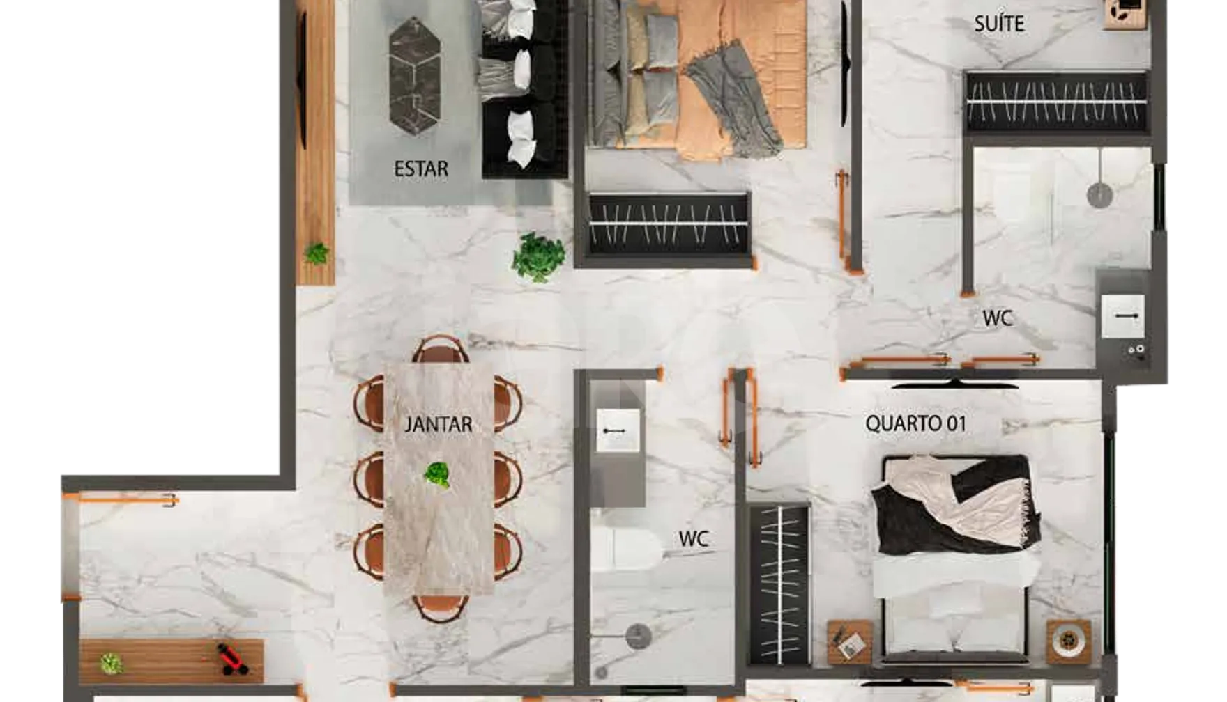 Planta — Apartamento 94,81 m²