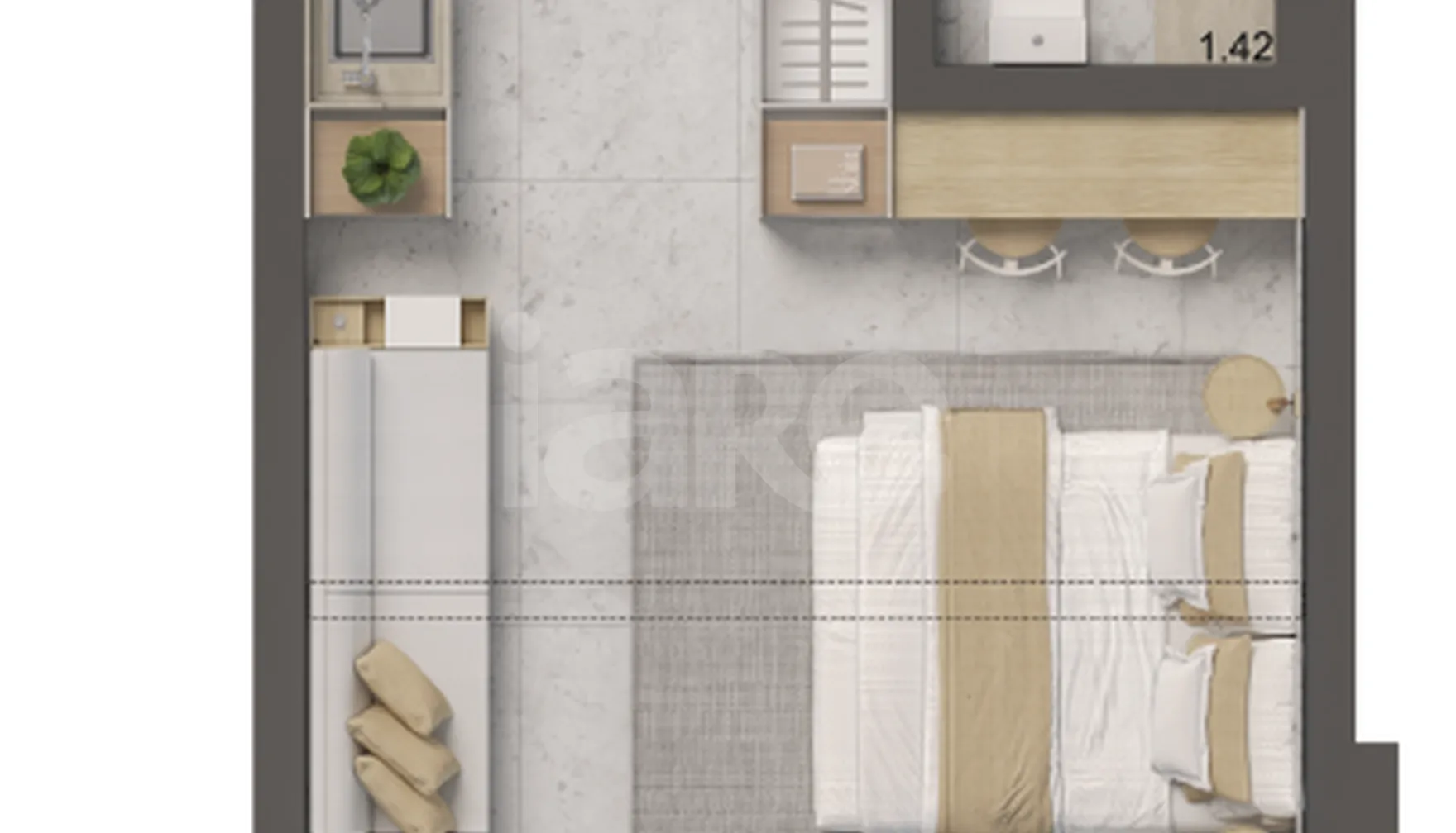 Planta — Studio 31,17 m²