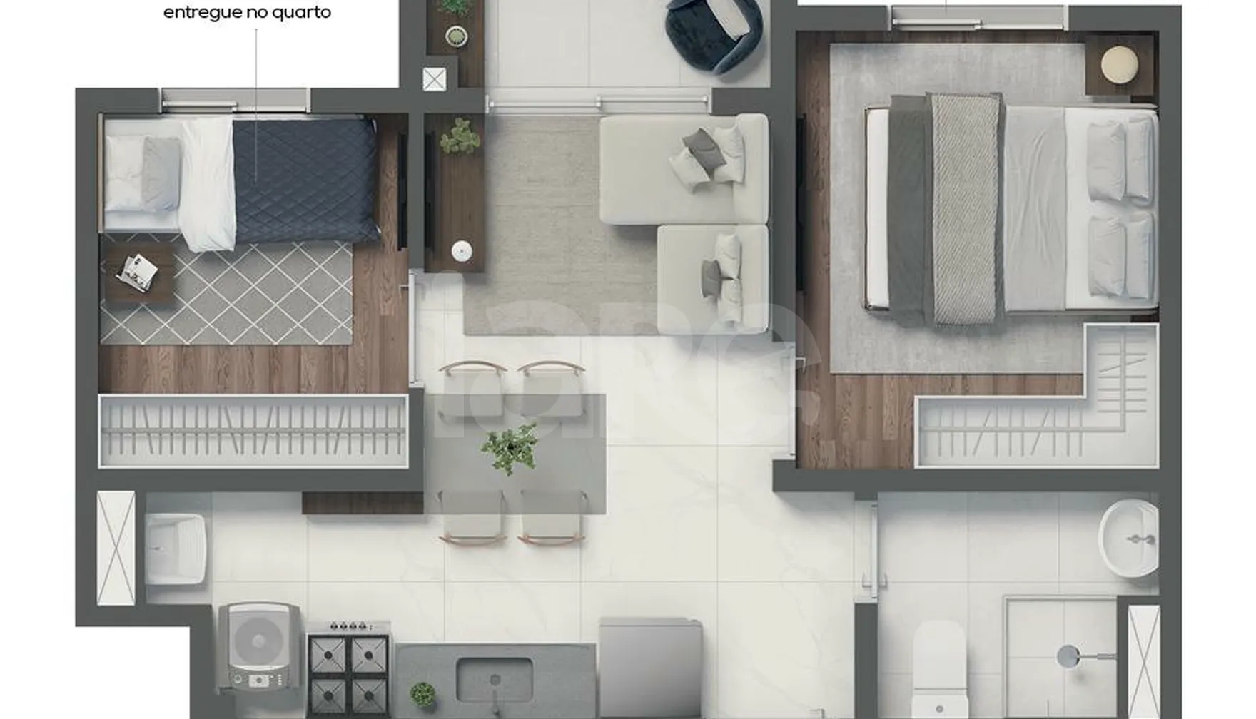 Planta — Apartamento 33,28 m²