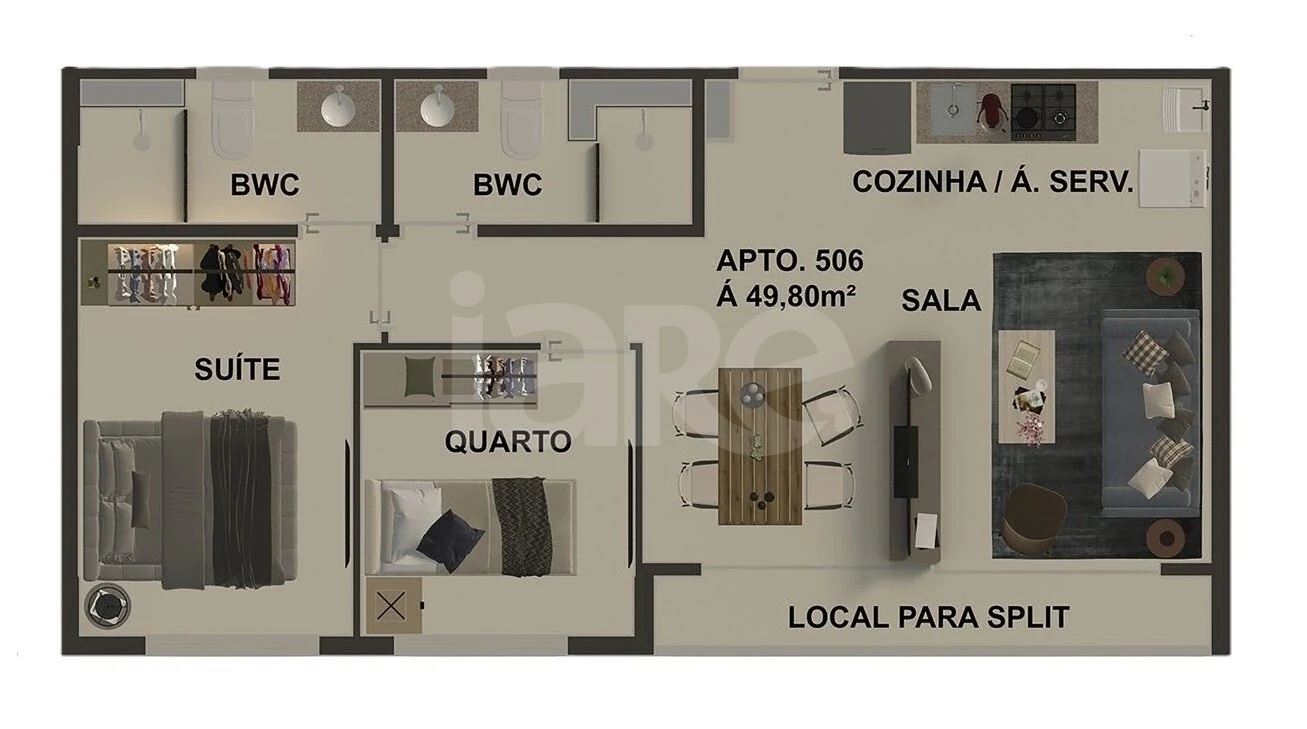 Planta — Apartamento 47,54 m²