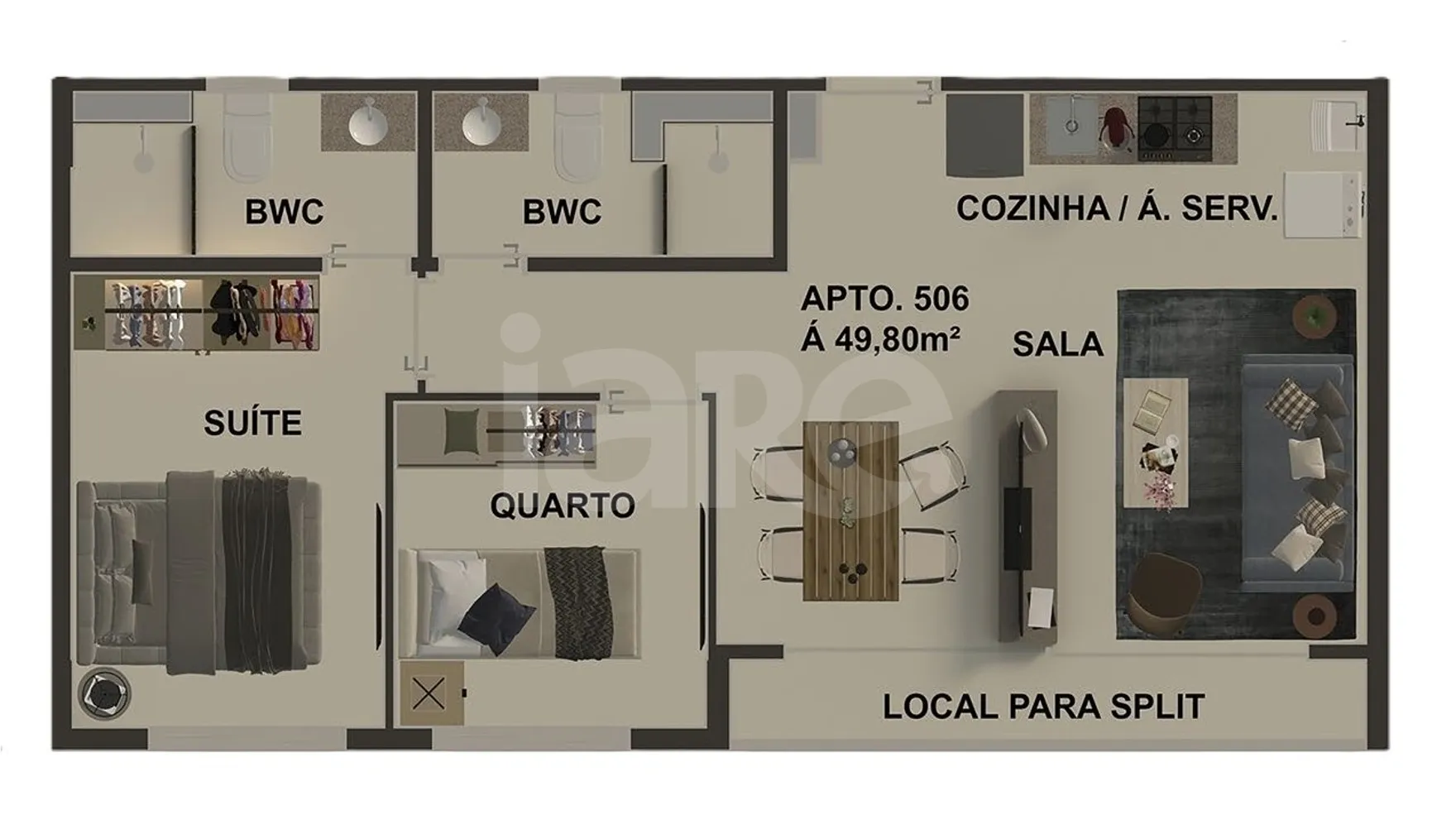 Planta — Apartamento 47,54 m²