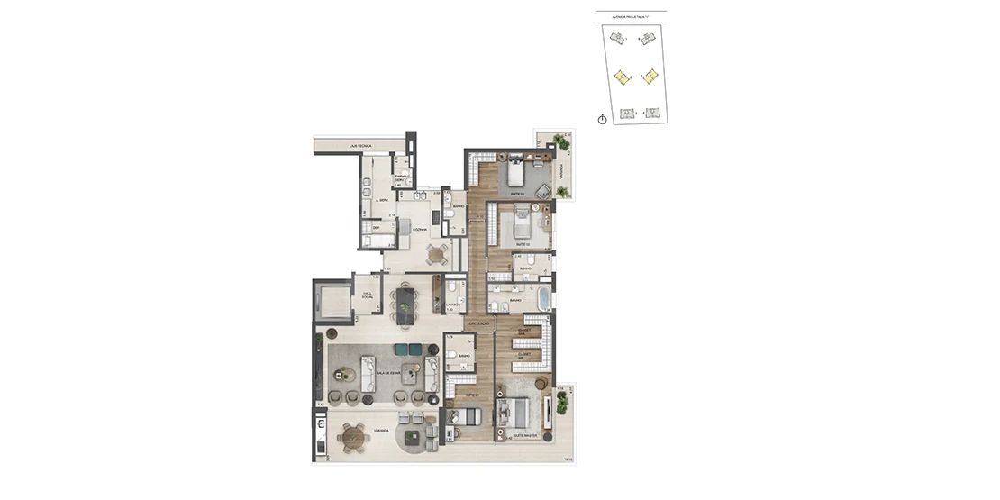 Planta — Apartamento 231,62 m²