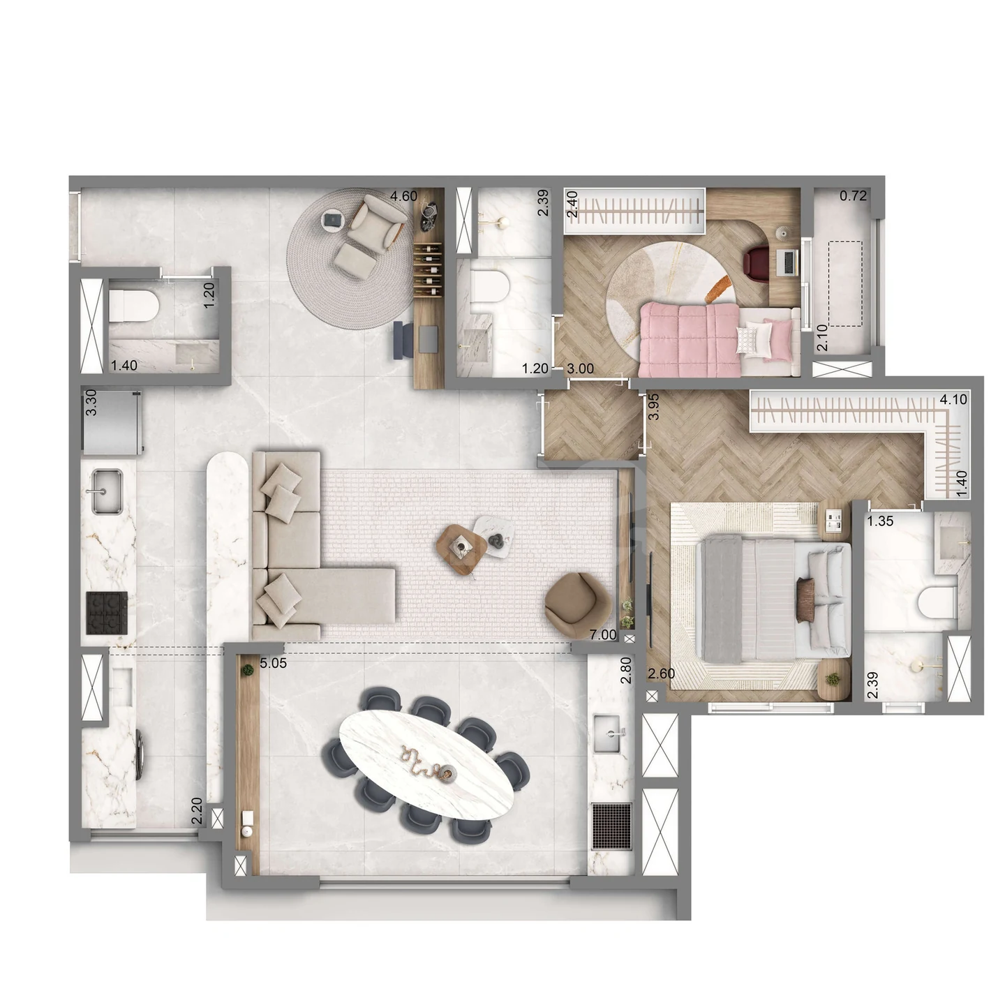 Planta — Garden 92,85 m²