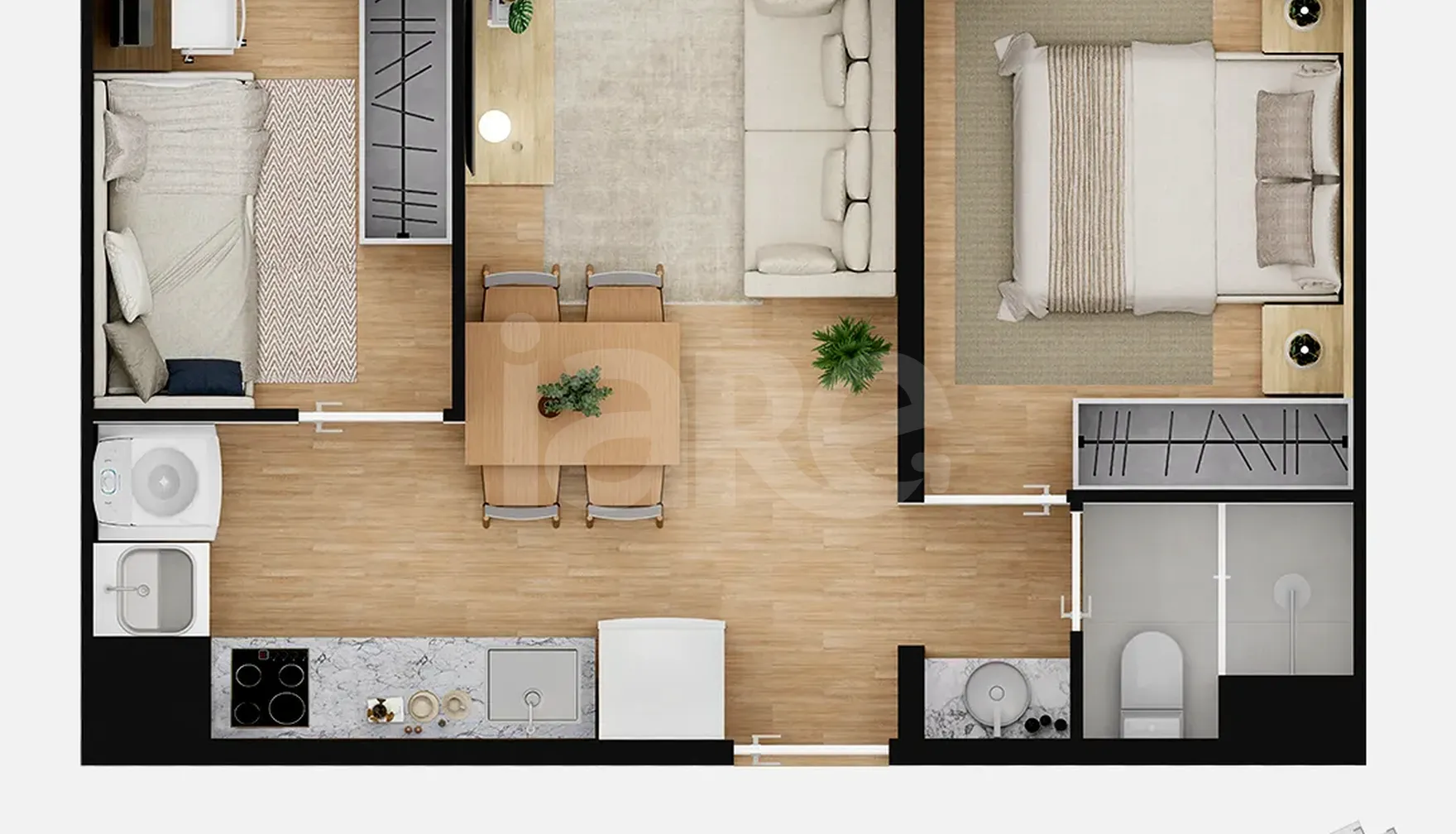 Planta — Apartamento 34,49 m²