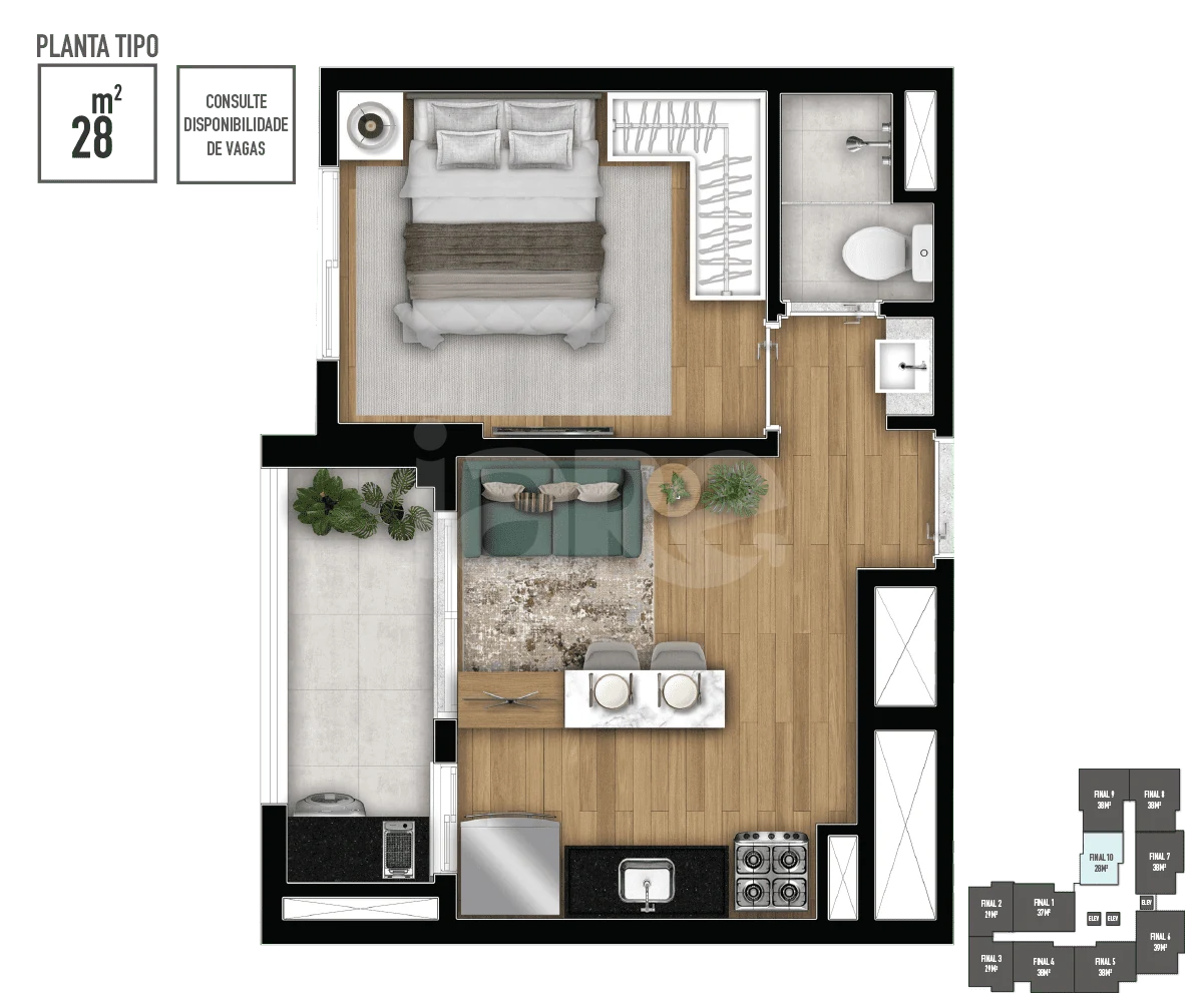 Planta — Apartamento 28,24 m²