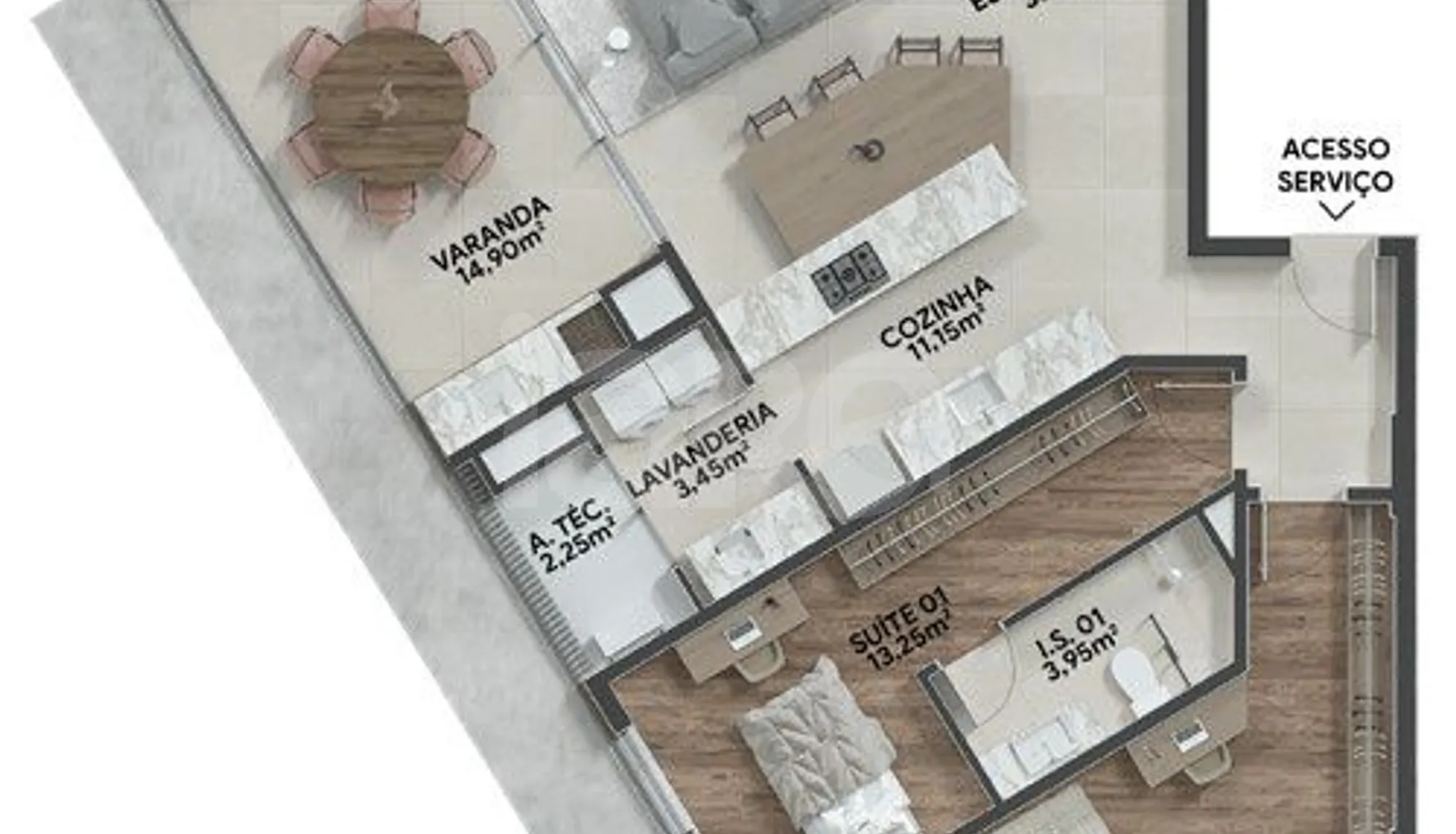 Planta — Apartamento 134,68 m²