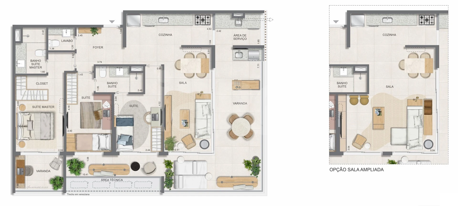 Planta — Apartamento 124,31 m²