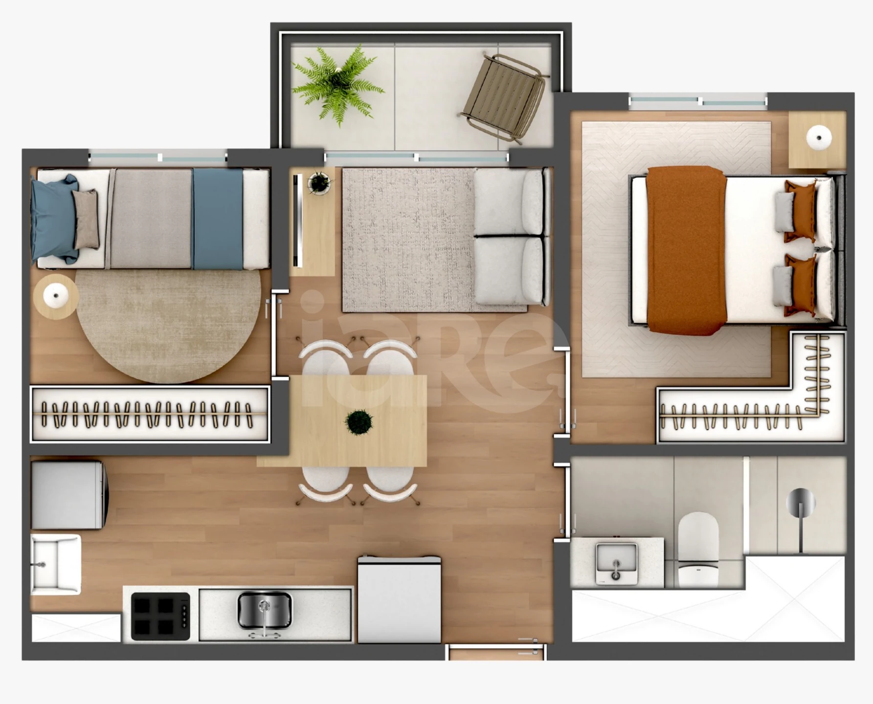 Planta — Apartamento 35,02 m²